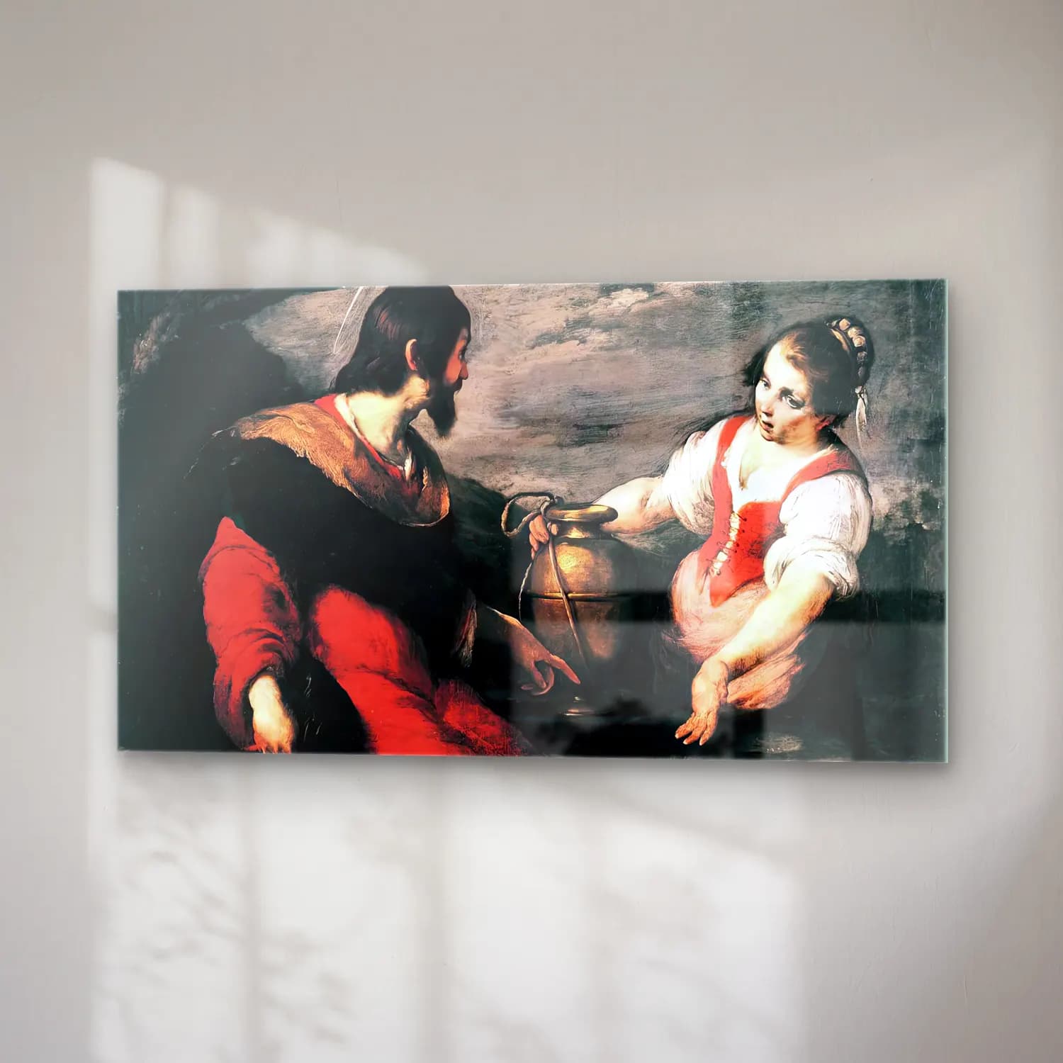 Bernardo Strozzi – Christ and the Samaritan Woman cam tablo — sağ açıdan görünüm