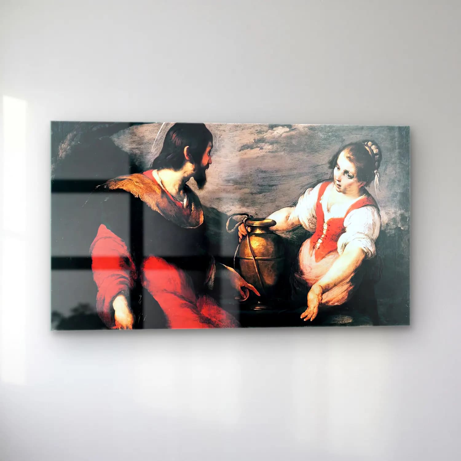 Bernardo Strozzi – Christ and the Samaritan Woman cam tablo — sol açıdan görünüm