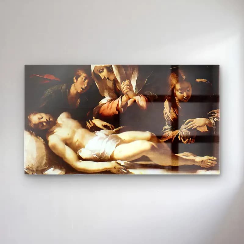 Bernardo Strozzi – Lamentation over the Dead Christ cam tablo — Bernardo Strozzi – Lamentation over the Dead Christ — yağlı boya dini sahne