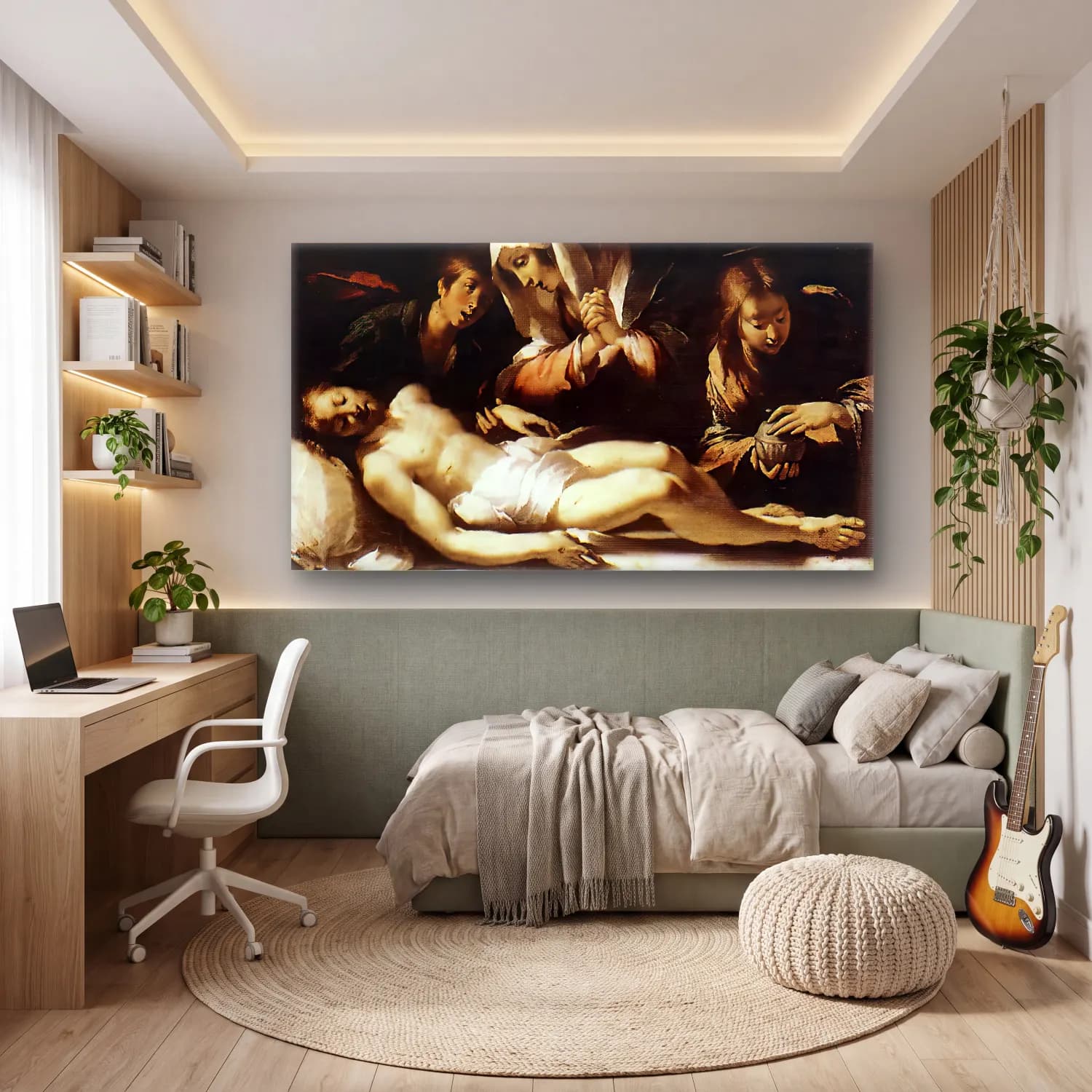 Bernardo Strozzi – Lamentation over the Dead Christ cam tablo — genç odasında