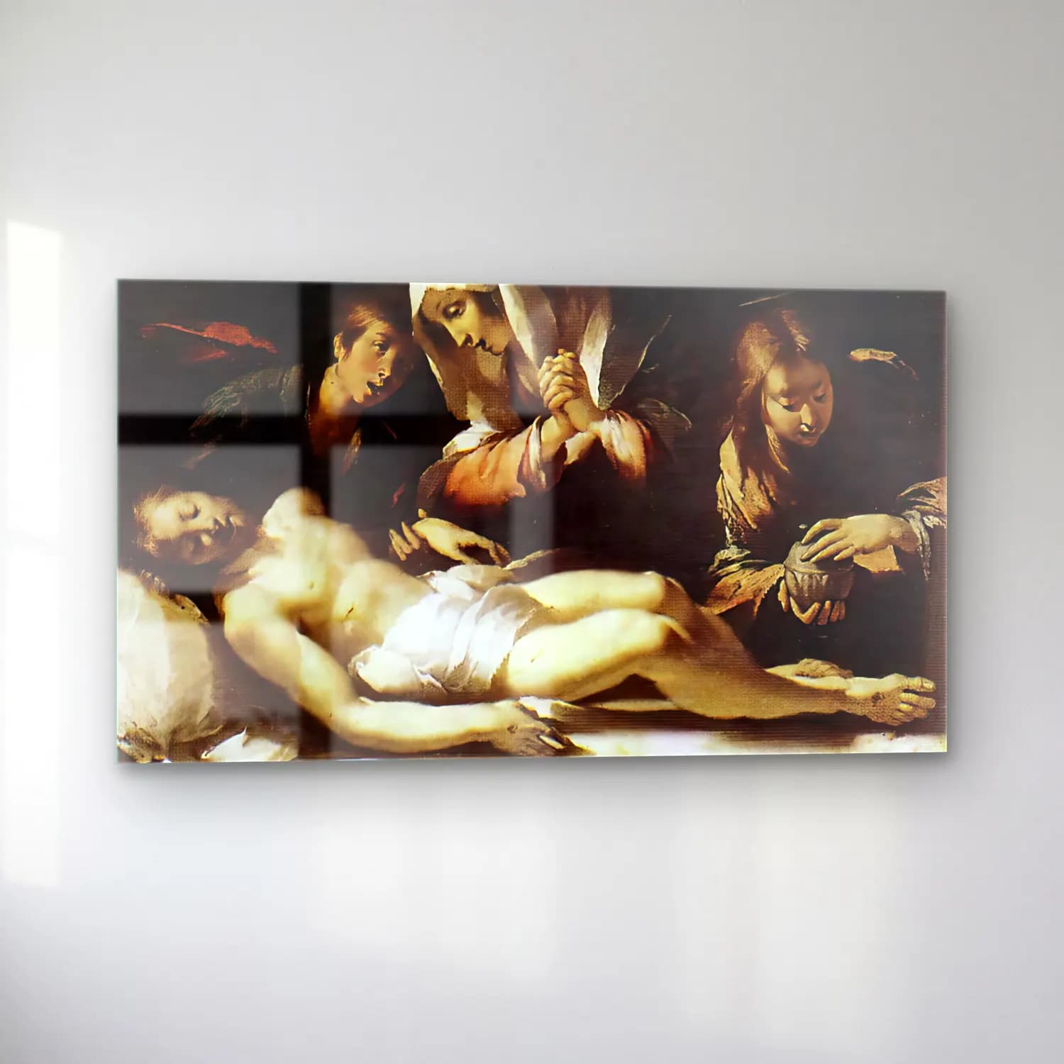 Bernardo Strozzi – Lamentation over the Dead Christ cam tablo — sol açıdan görünüm