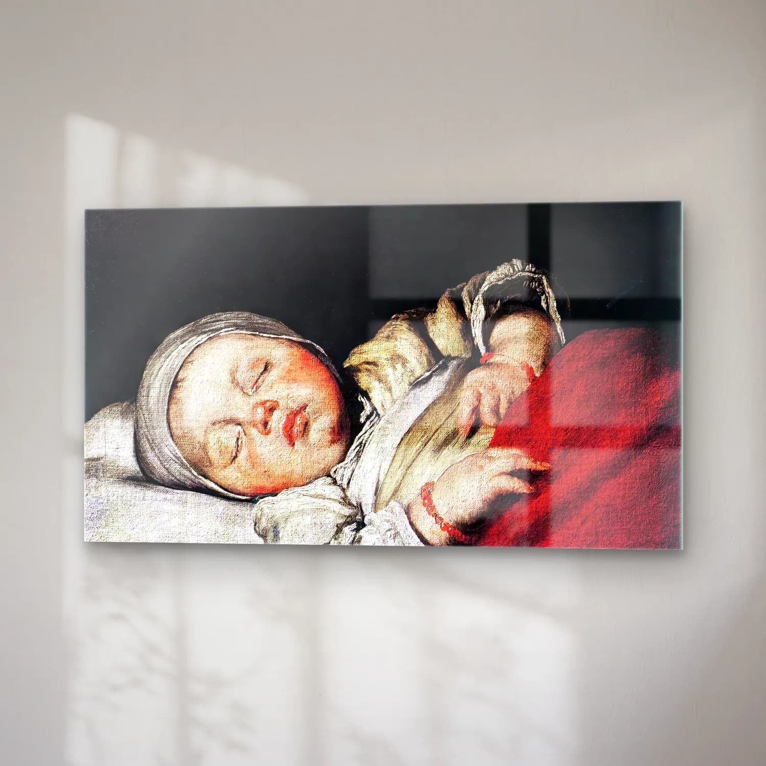 Bernardo Strozzi – Sleeping Child cam tablo — sağ açıdan görünüm