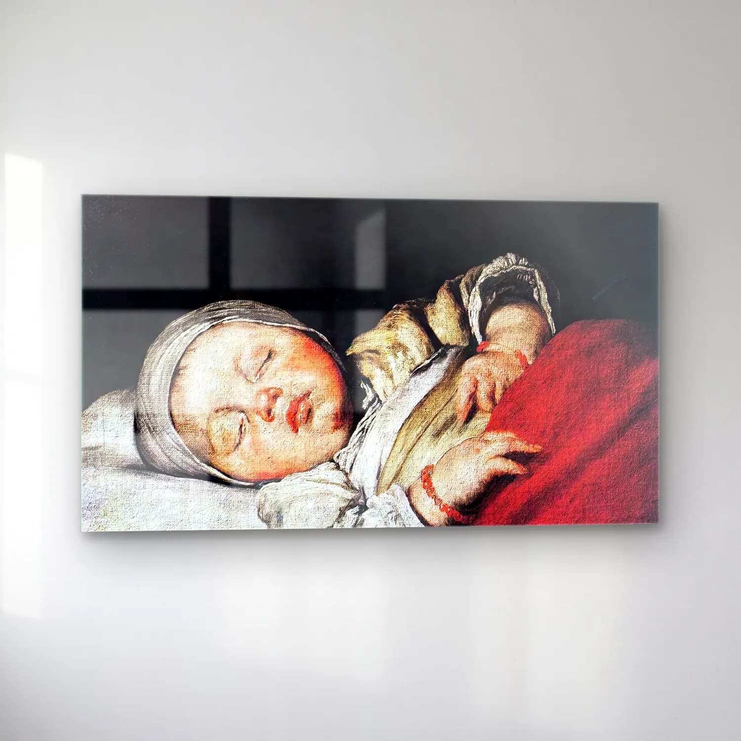 Bernardo Strozzi – Sleeping Child cam tablo — sol açıdan görünüm