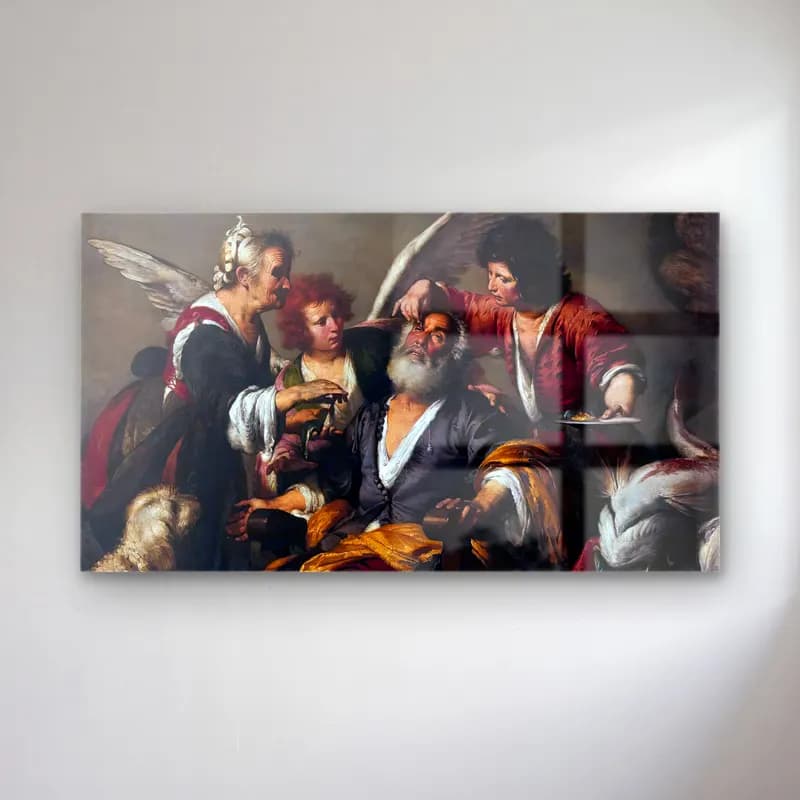 Bernardo Strozzi – The Healing of Tobit cam tablo — Bernardo Strozzi – The Healing of Tobit — yağlı boya dini sahne