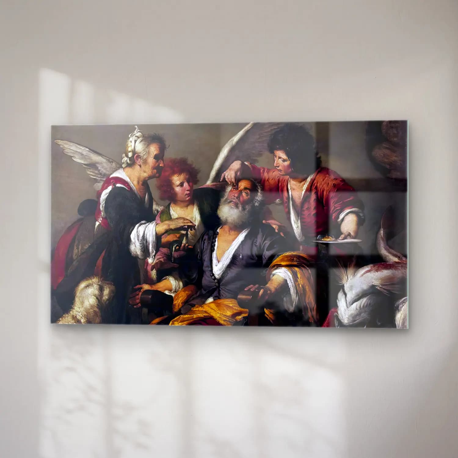 Bernardo Strozzi – The Healing of Tobit cam tablo — sağ açıdan görünüm