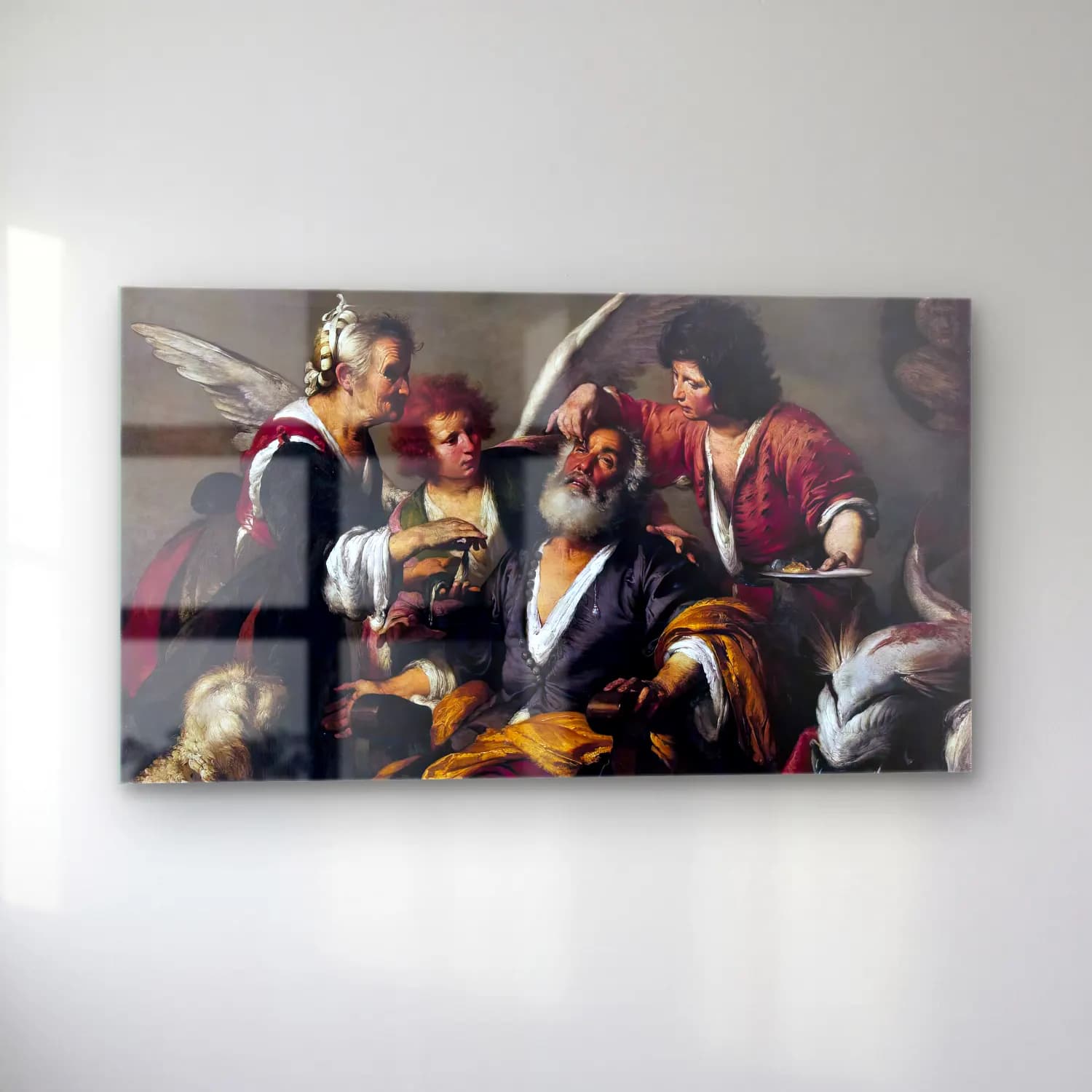 Bernardo Strozzi – The Healing of Tobit cam tablo — sol açıdan görünüm