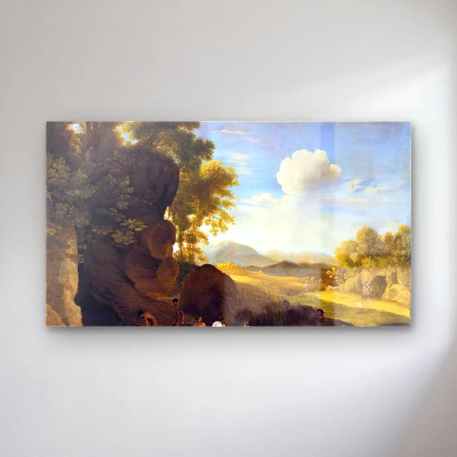 Herman van Swanevelt – Landscape with Bathing Nymphs cam tablo — Herman van Swanevelt – Landscape with Bathing Nymphs — yağlı boya mitolojik sahne
