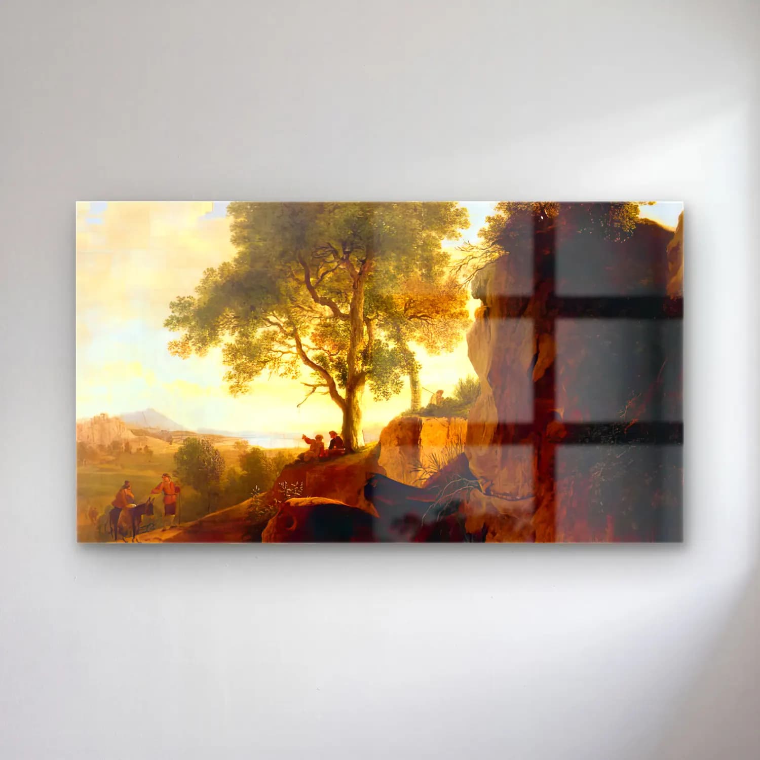 Herman van Swanevelt – Landscape with Tall Rocks cam tablo — Herman van Swanevelt – Landscape with Tall Rocks — yağlı boya mitolojik sahne