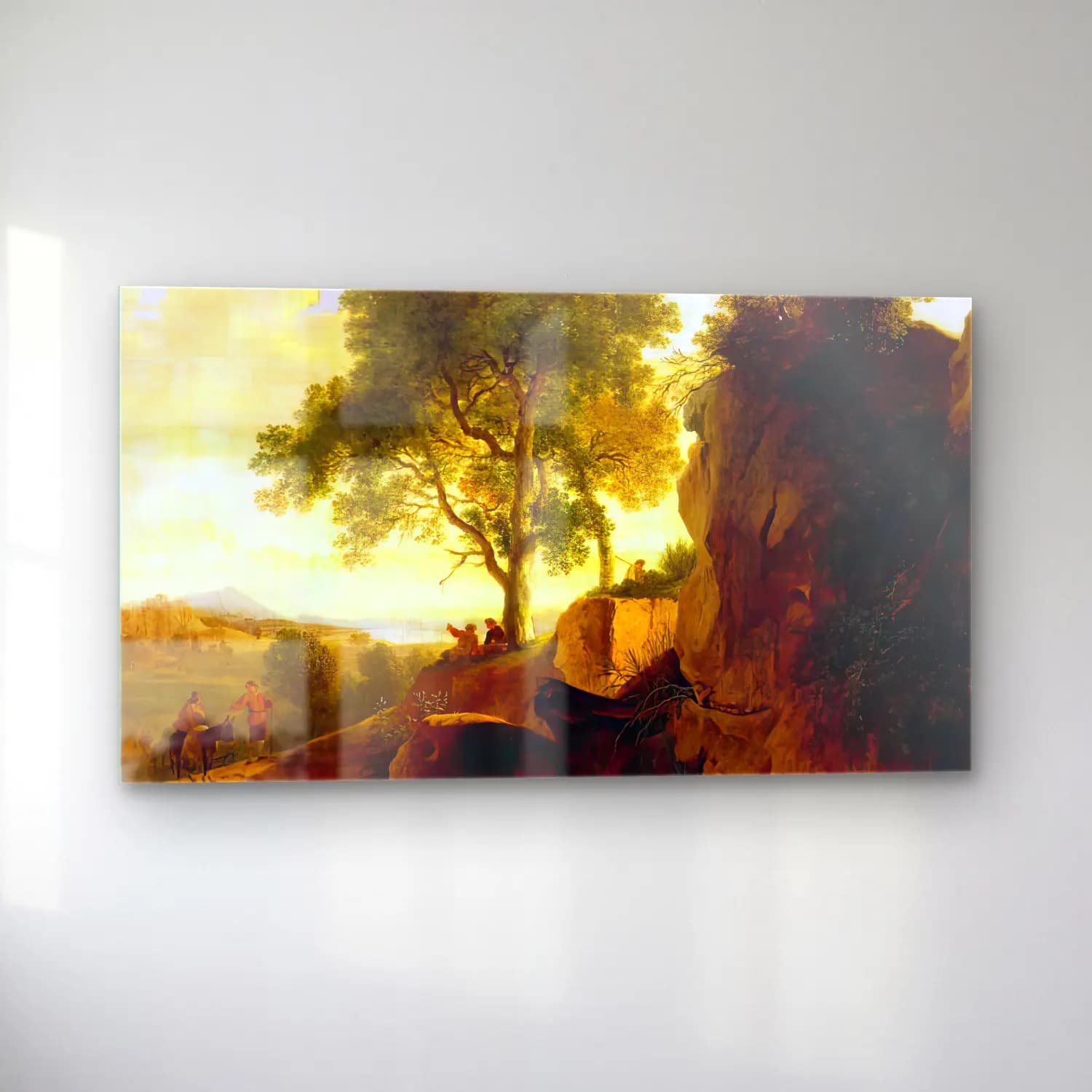 Herman van Swanevelt – Landscape with Tall Rocks cam tablo — sol açıdan görünüm