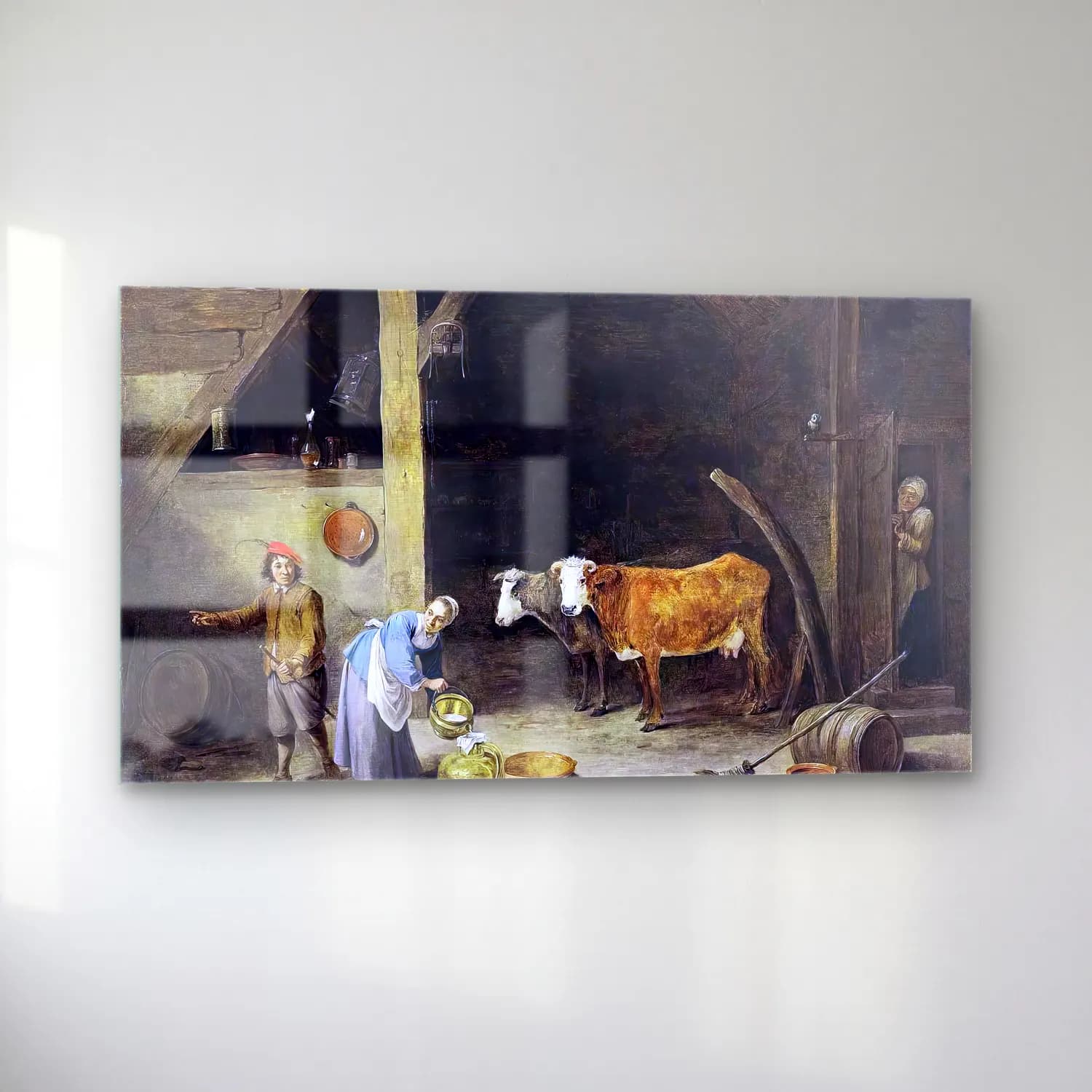 David Teniers the Younger – A Barn Interior cam tablo — sol açıdan görünüm