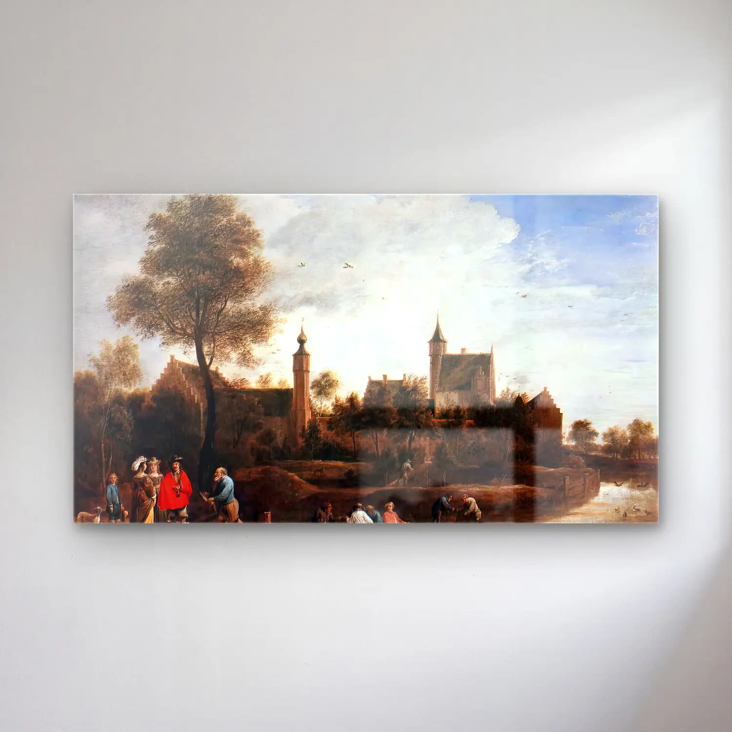 David Teniers the Younger – A View of Het Sterckshof near Antwerp cam tablo — David Teniers the Younger – A View of Het Sterckshof near Antwerp — yağlı boya şato