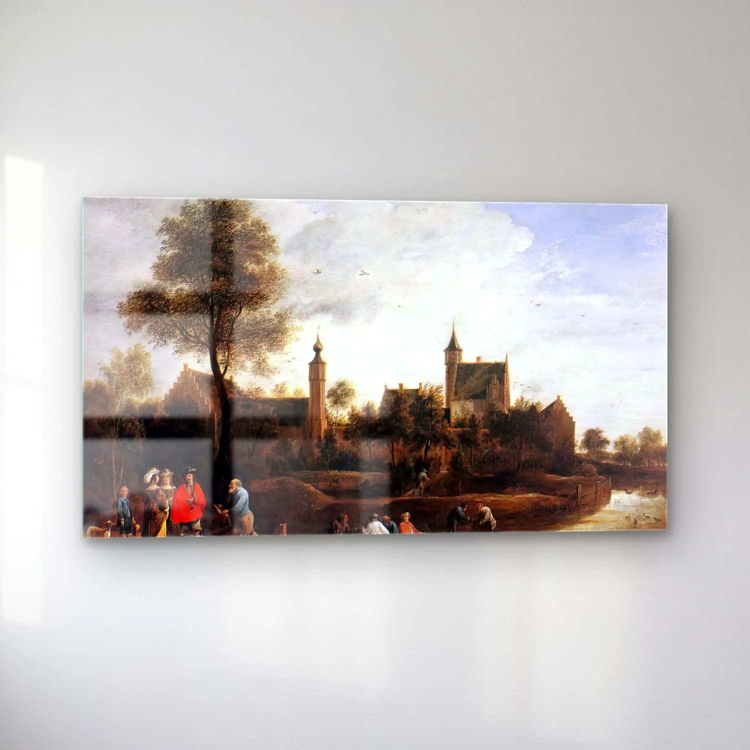 David Teniers the Younger – A View of Het Sterckshof near Antwerp cam tablo — sol açıdan görünüm