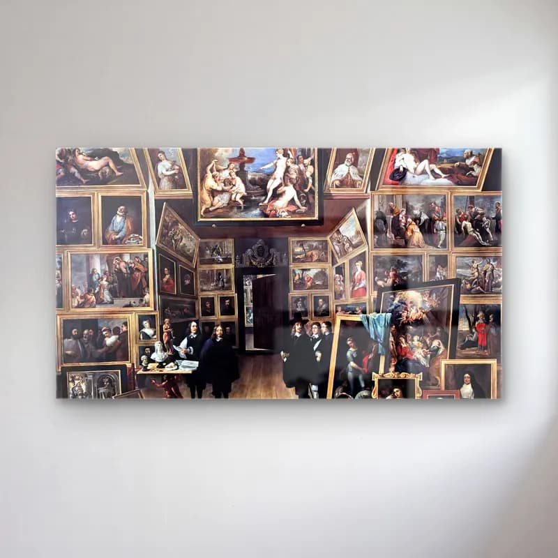 David Teniers the Younger – Archduke Leopold Wilhelm in his Gallery cam tablo — David Teniers the Younger – Archduke Leopold Wilhelm in his Gallery — yağlı boya vintage i̇ç mekân