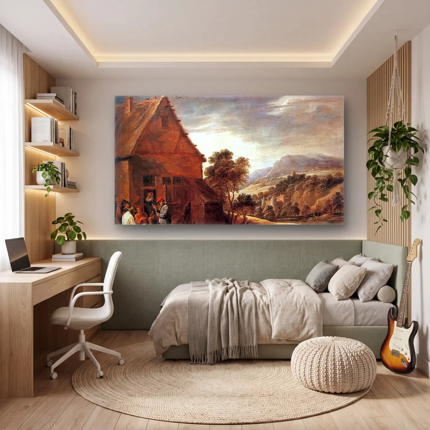 David Teniers the Younger – Before the Inn cam tablo — genç odasında