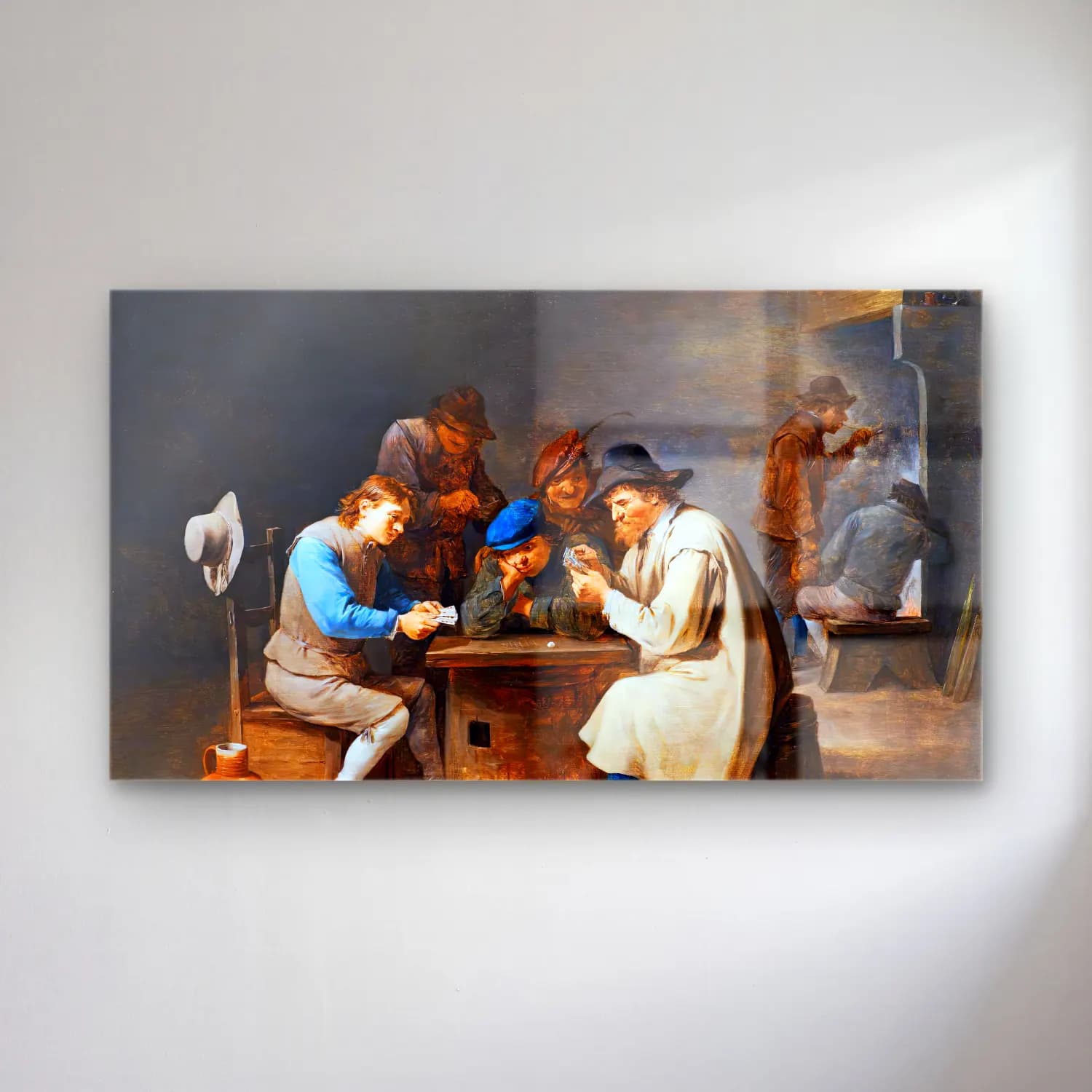 David Teniers the Younger – Card Players cam tablo — David Teniers the Younger – Card Players — yağlı boya dini sahne