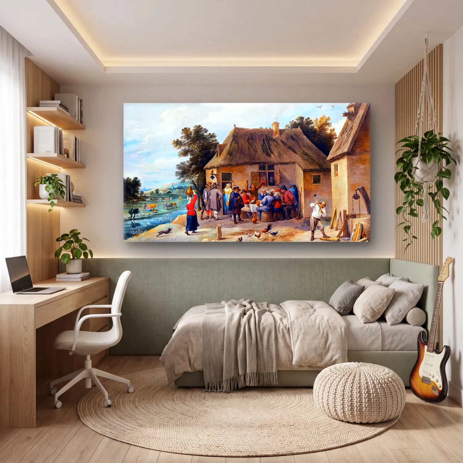 David Teniers the Younger – Countryside Inn with Revellers cam tablo — genç odasında