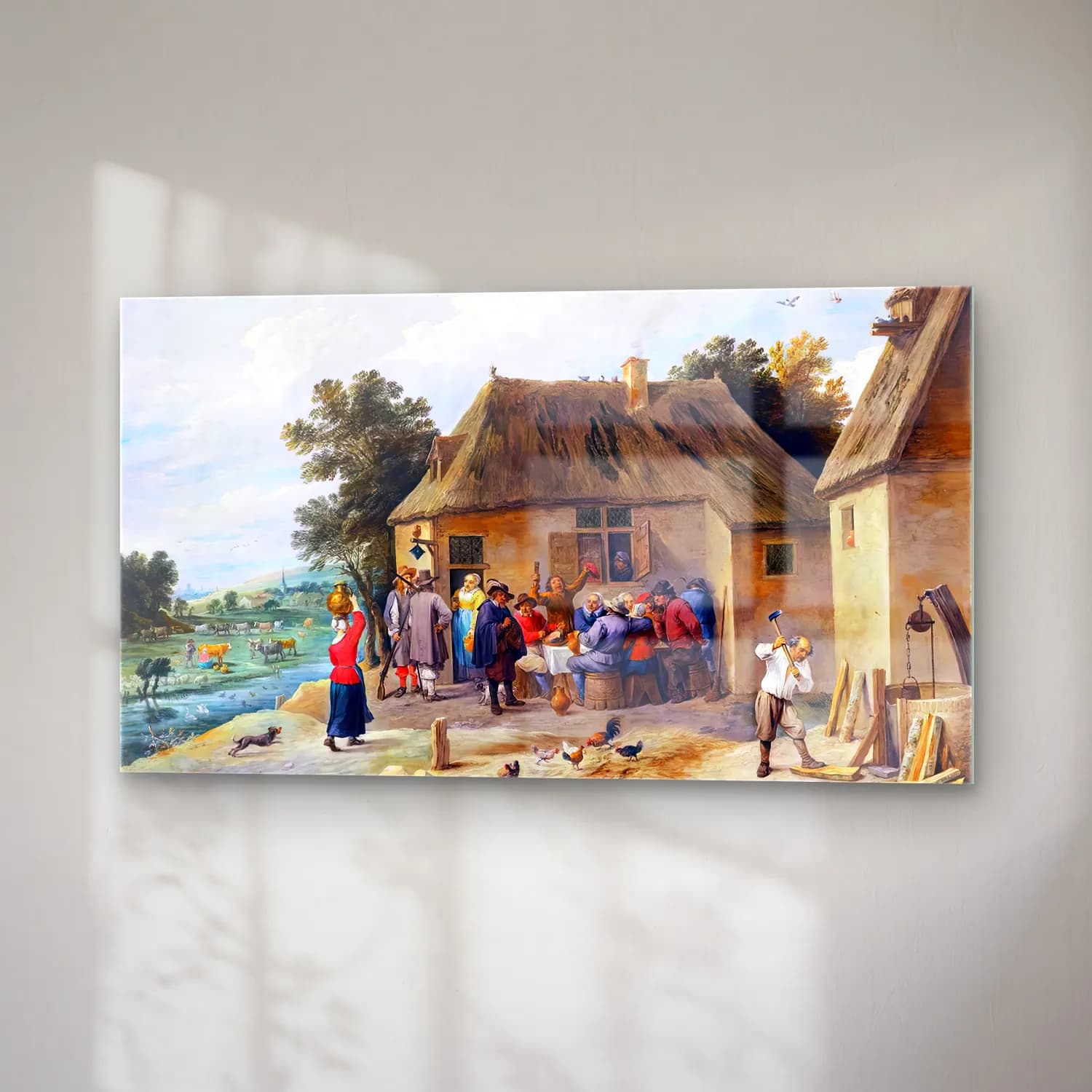 David Teniers the Younger – Countryside Inn with Revellers cam tablo — sağ açıdan görünüm