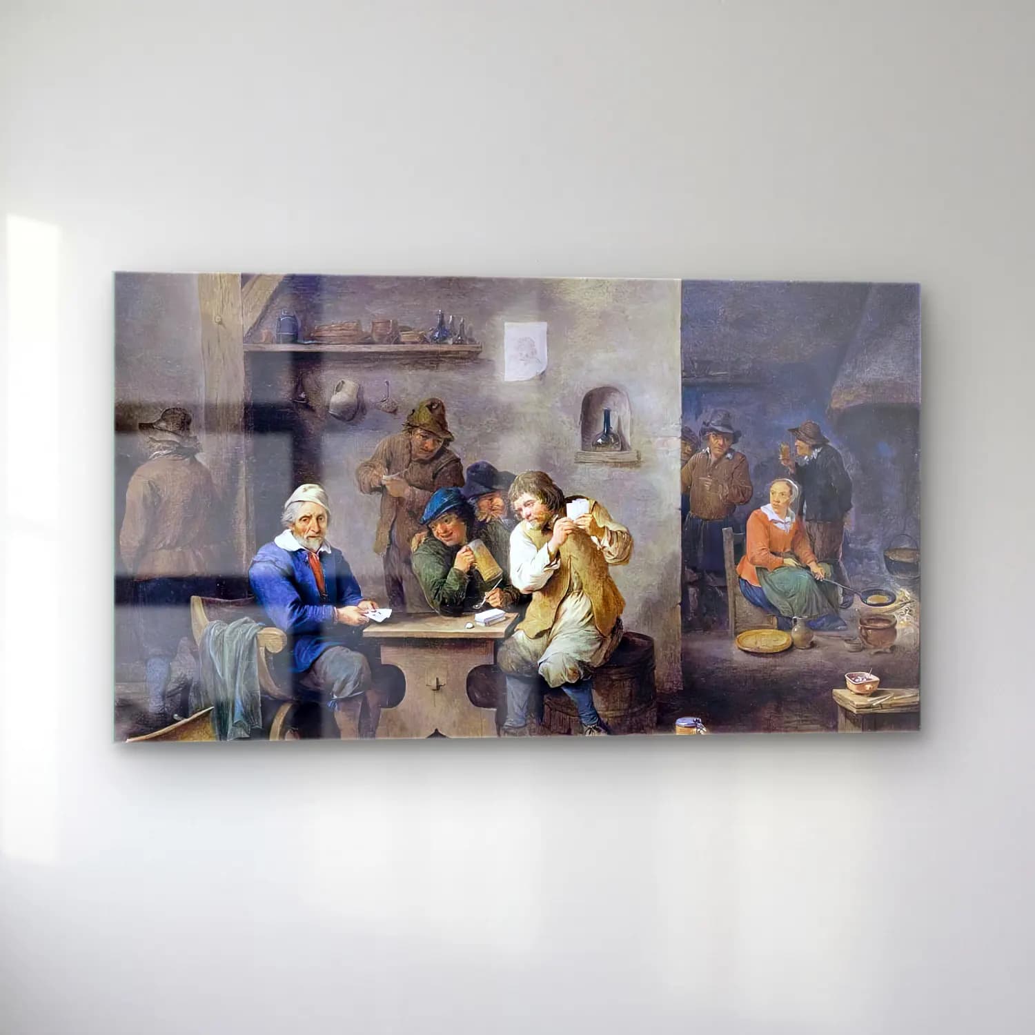 David Teniers the Younger – Figures Gambling in a Tavern cam tablo — sol açıdan görünüm