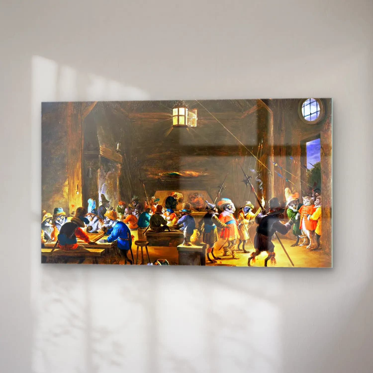 David Teniers the Younger – Guardroom with Monkeys cam tablo — sağ açıdan görünüm