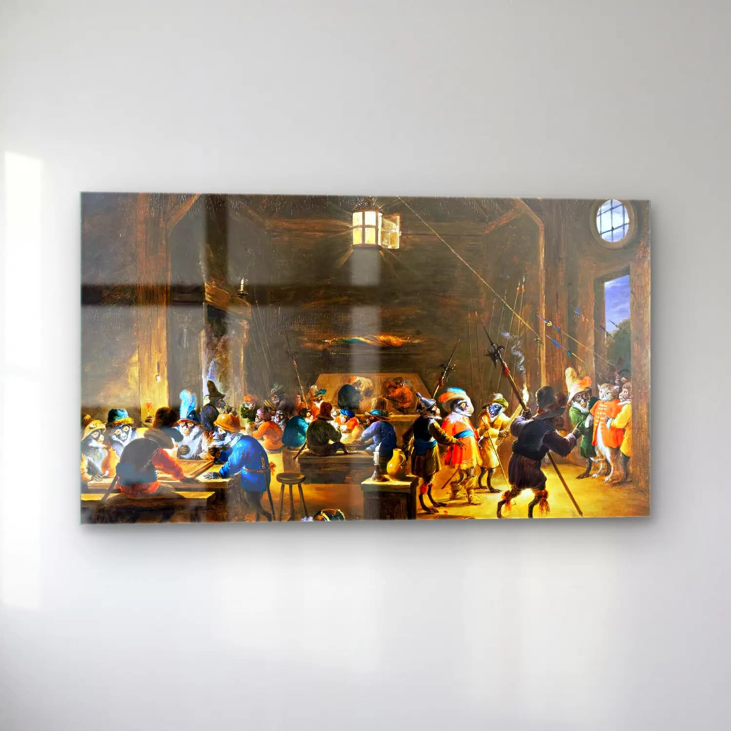 David Teniers the Younger – Guardroom with Monkeys cam tablo — sol açıdan görünüm