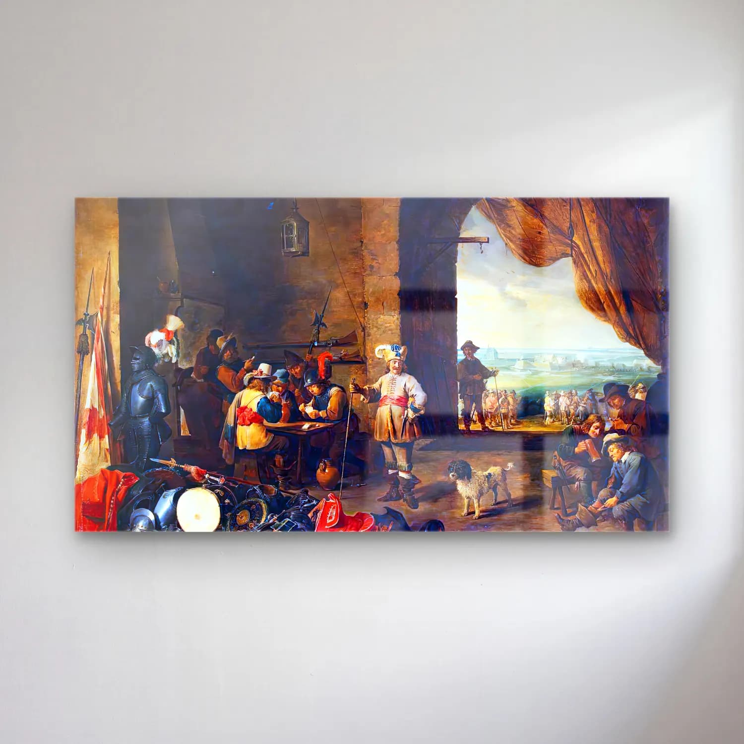 David Teniers the Younger – Guardroom cam tablo — David Teniers the Younger – Guardroom — yağlı boya savaş sahnesi