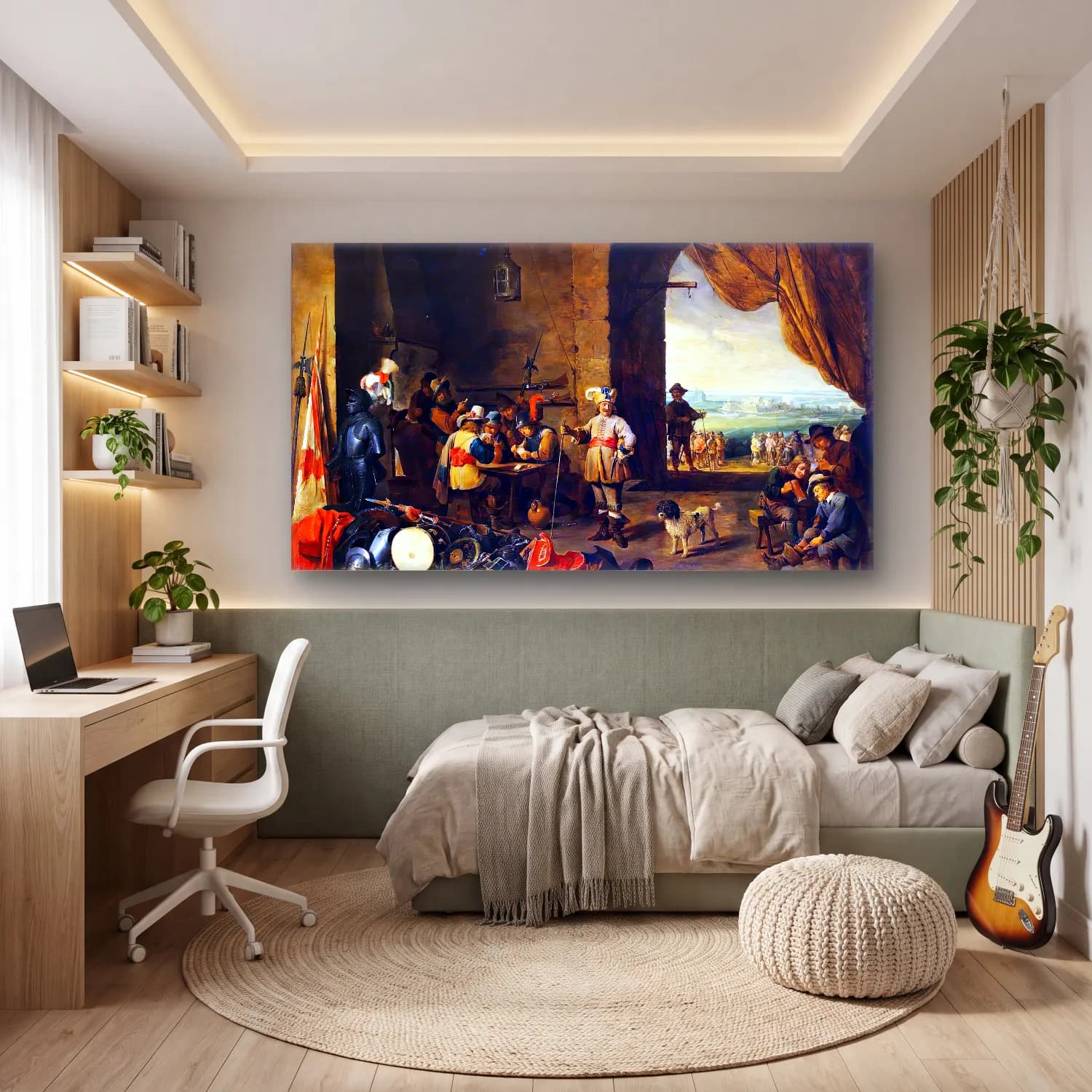 David Teniers the Younger – Guardroom cam tablo — genç odasında