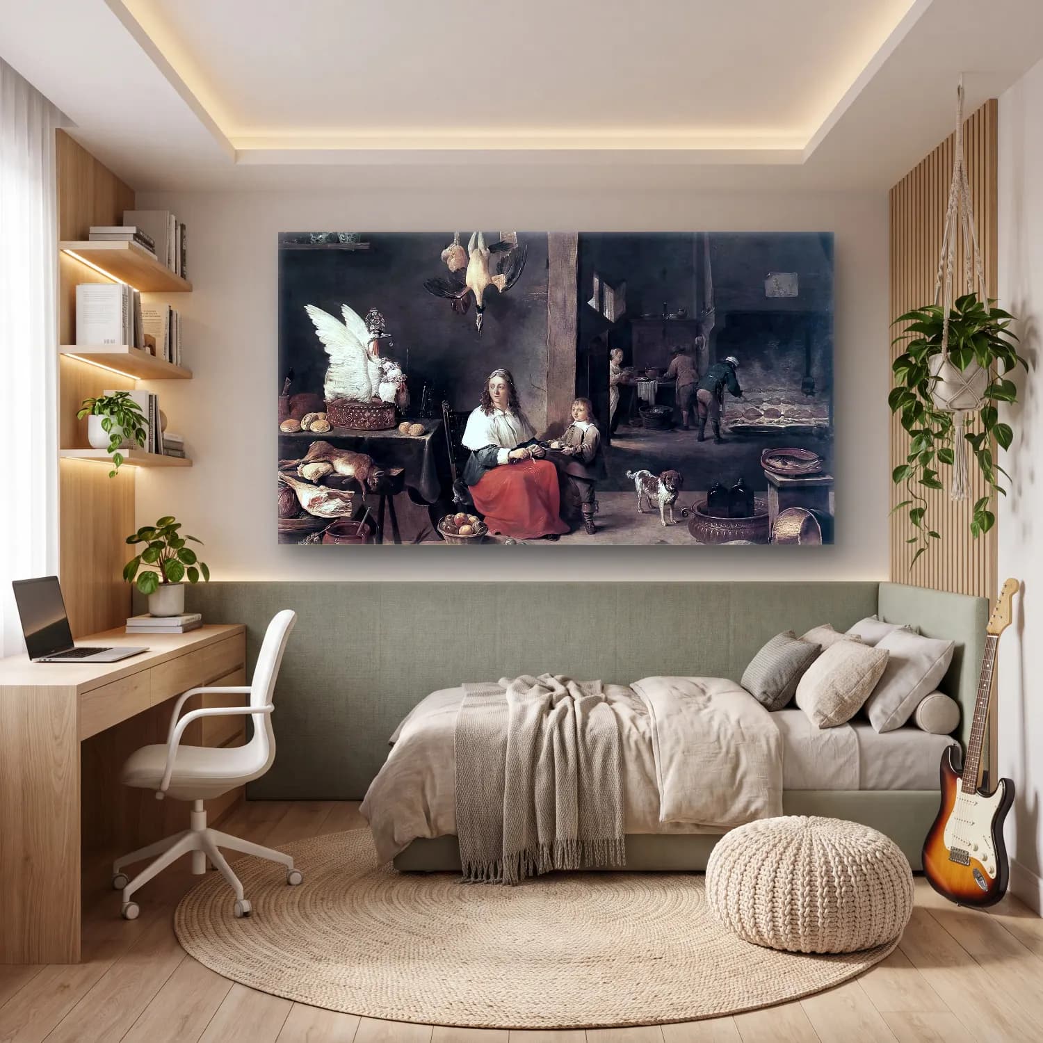 David Teniers the Younger – Kitchen Scene cam tablo — genç odasında