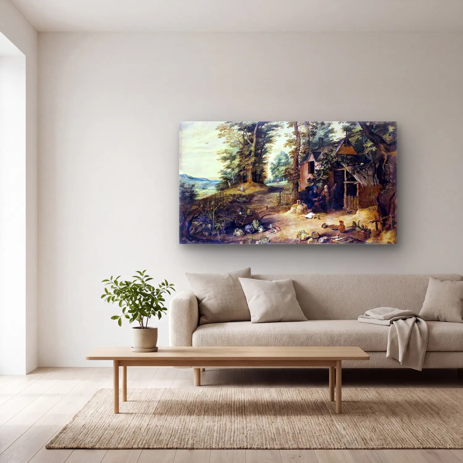 David Teniers the Younger – Landscape cam tablo — açık renk salonda