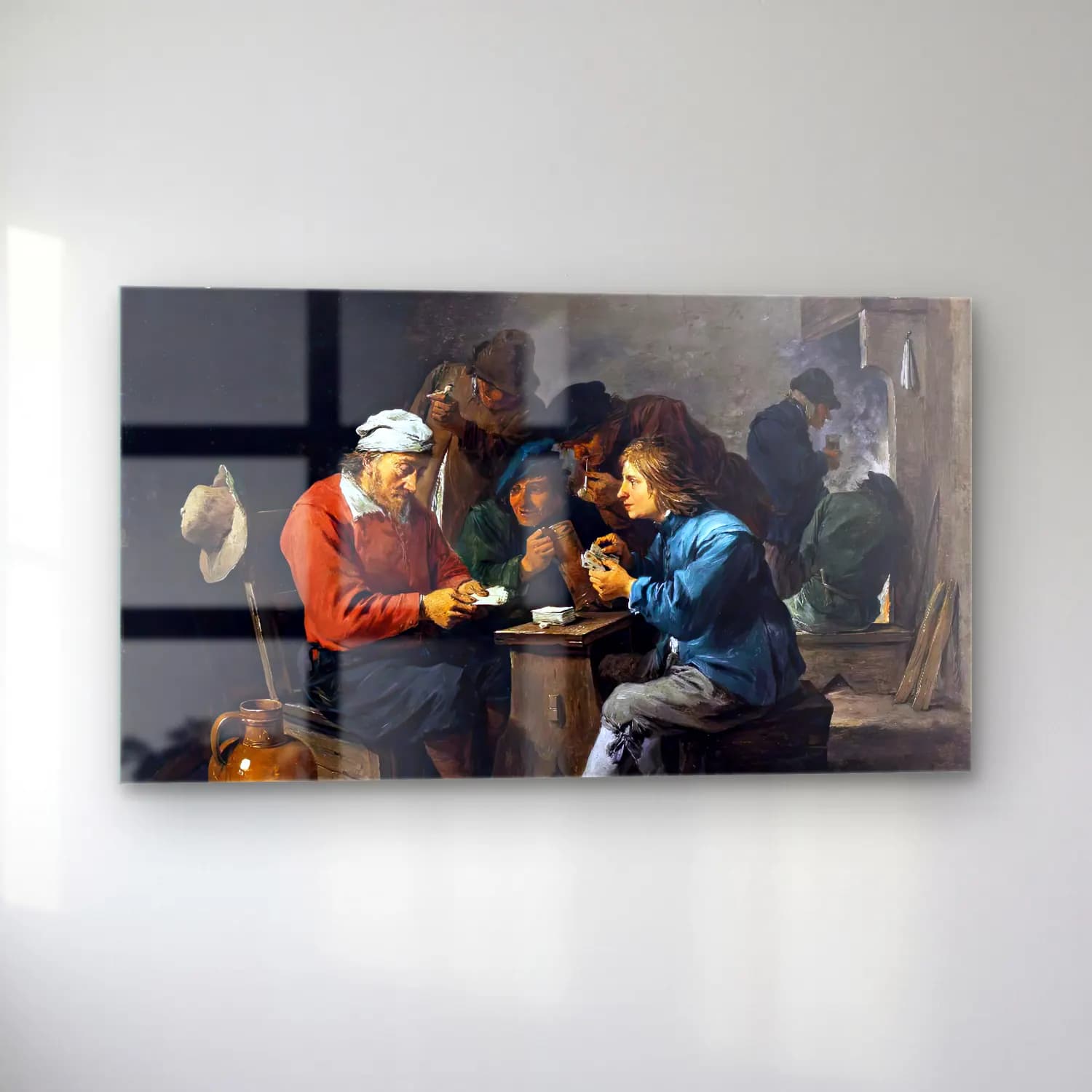 David Teniers the Younger – Peasants Playing Cards in an Interior cam tablo — sol açıdan görünüm