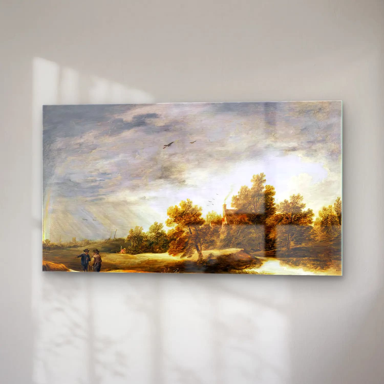 David Teniers the Younger – River Landscape with Rainbow cam tablo — sağ açıdan görünüm