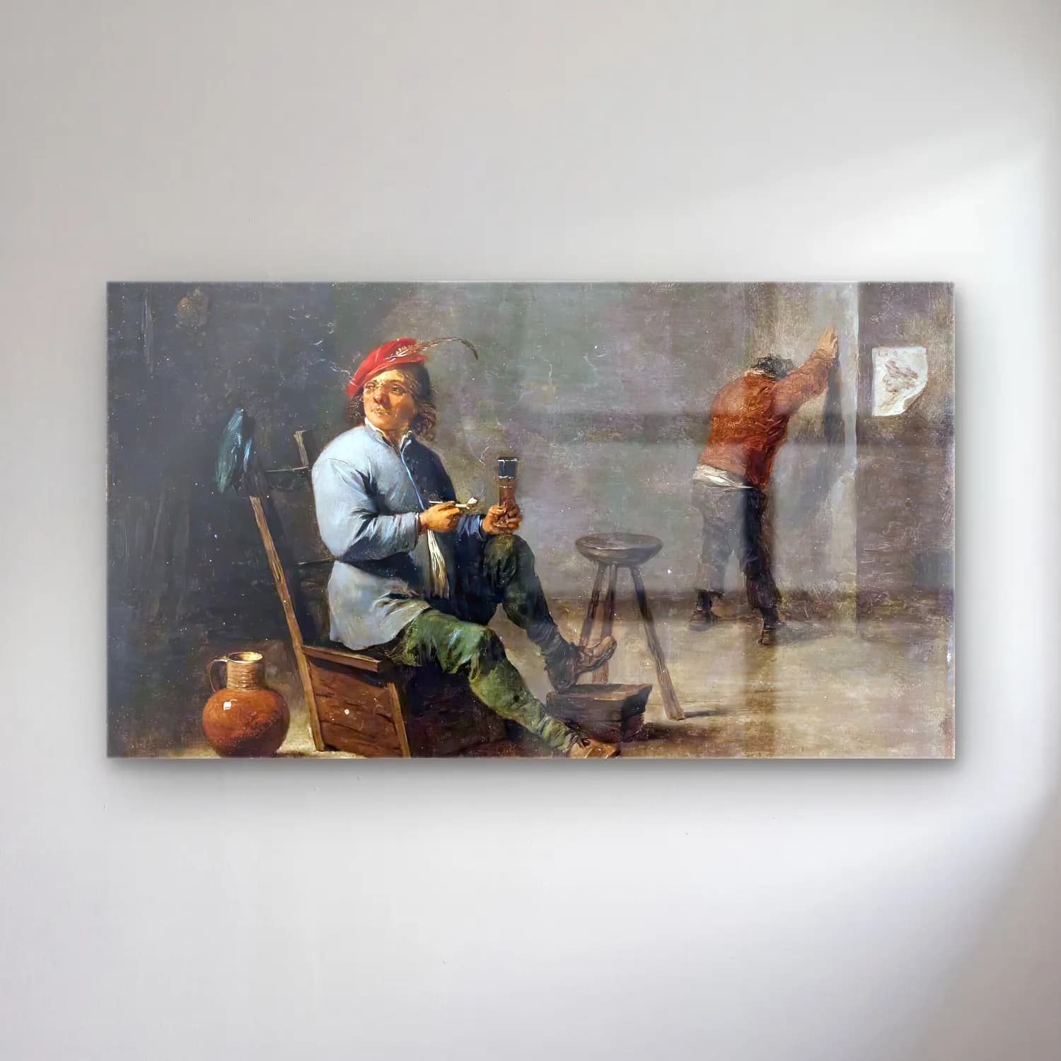David Teniers the Younger – Smoker cam tablo — David Teniers the Younger – Smoker — yağlı boya erkek portresi