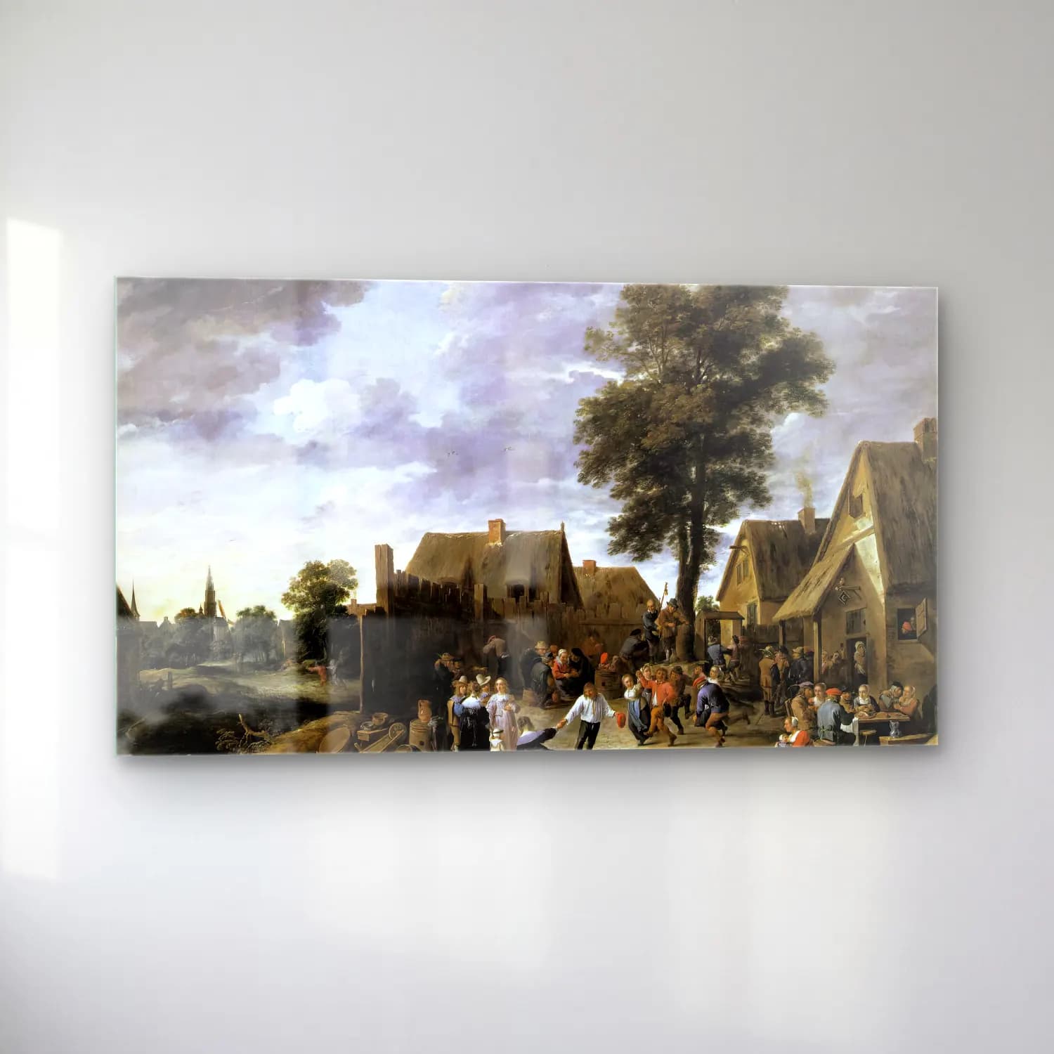 David Teniers the Younger – The Kermis at the Half Moon Inn cam tablo — sol açıdan görünüm
