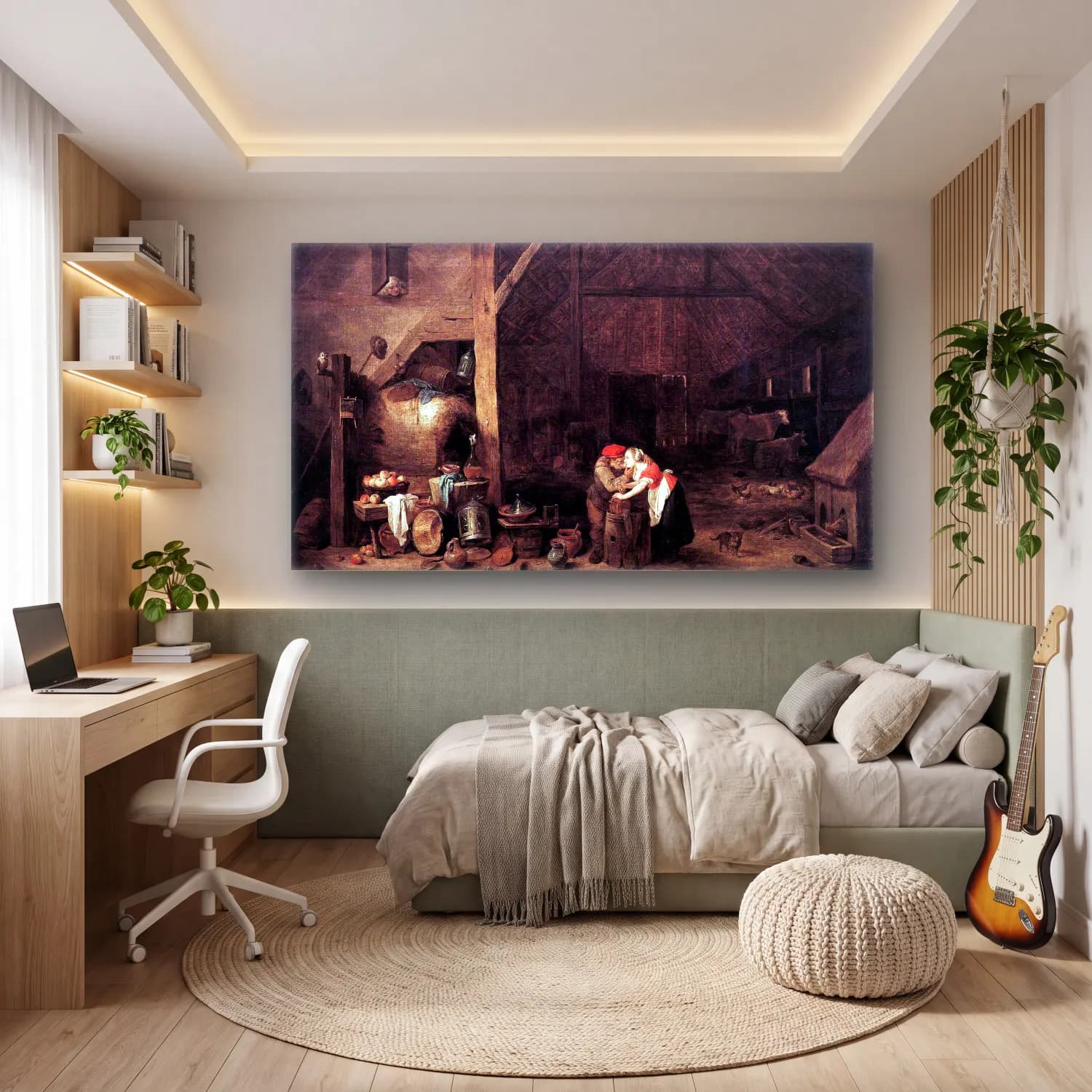 David Teniers the Younger – The Old Man and the Maid cam tablo — genç odasında
