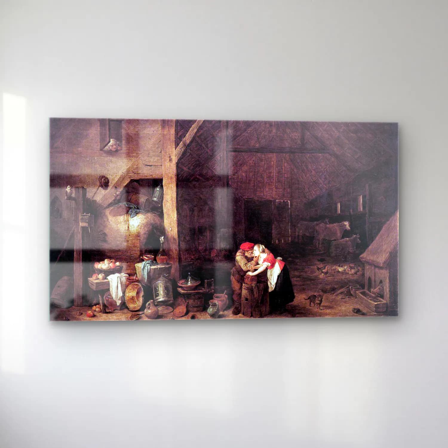 David Teniers the Younger – The Old Man and the Maid cam tablo — sol açıdan görünüm