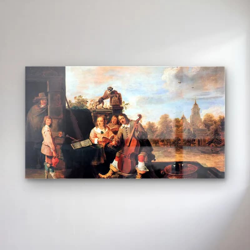 David Teniers the Younger – The Painter and His Family cam tablo — David Teniers the Younger – The Painter and His Family — yağlı boya dini sahne