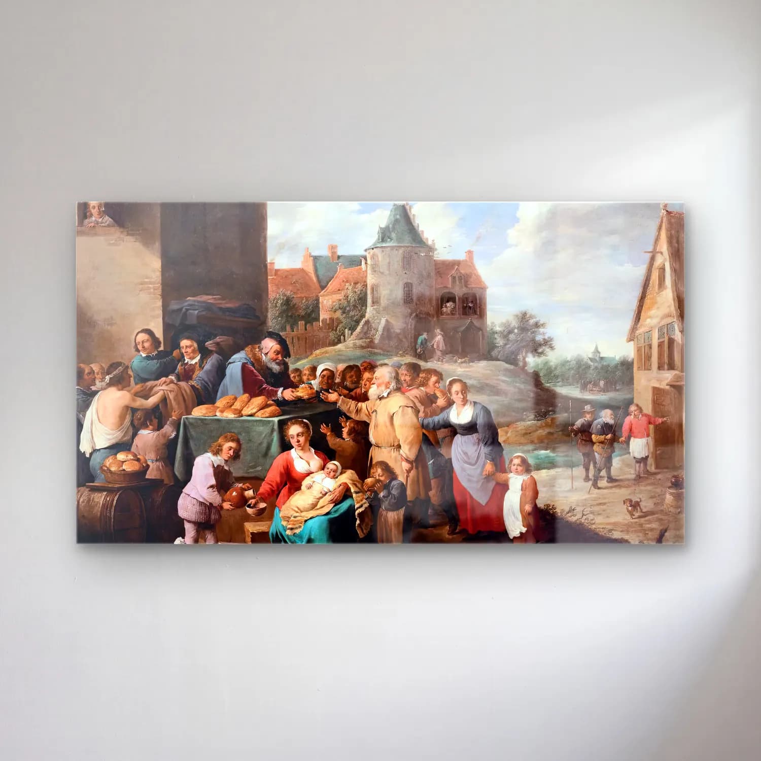 David Teniers the Younger – The Works of Mercy cam tablo — David Teniers the Younger – The Works of Mercy — yağlı boya dini sahne