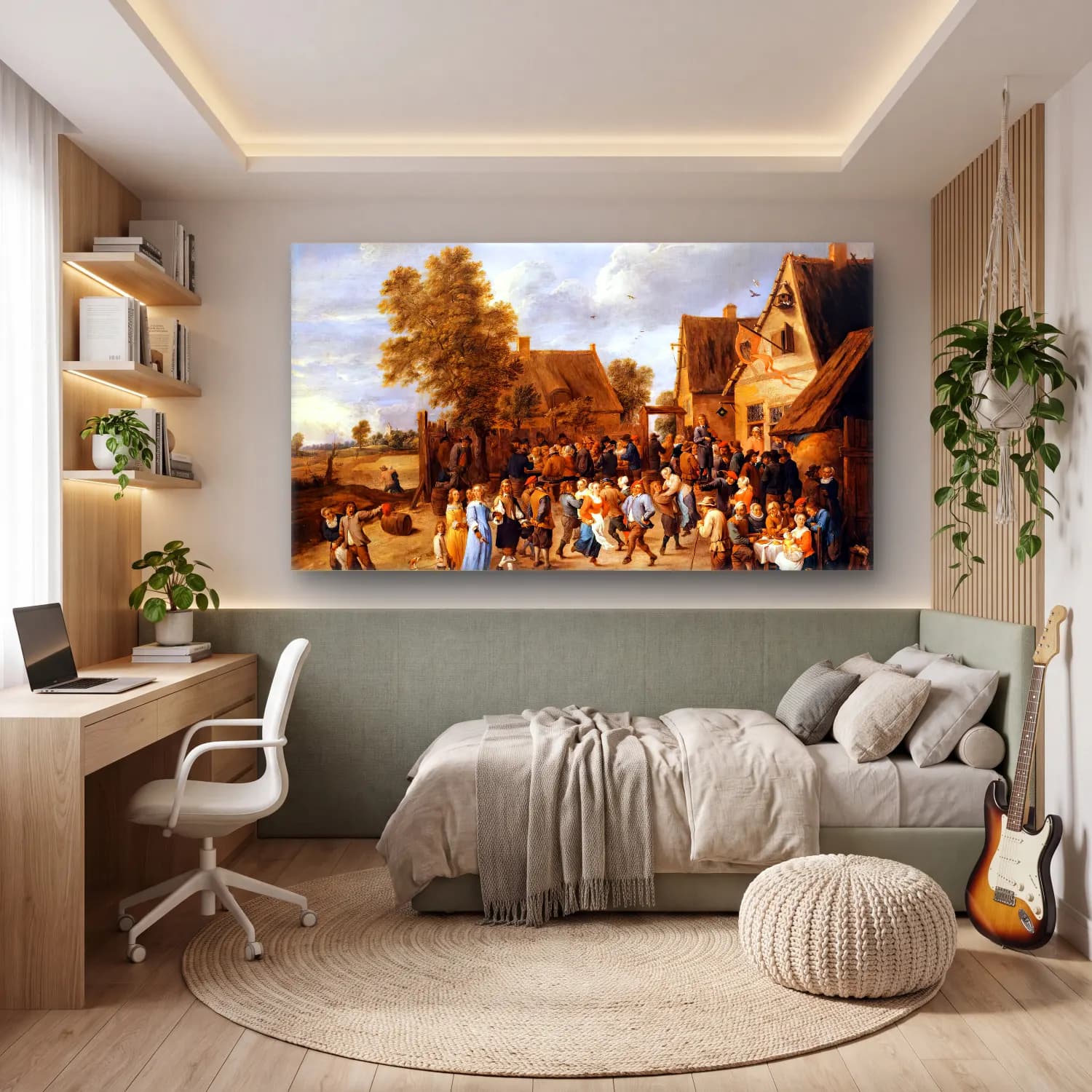 David Teniers the Younger – Village Revel with Aristocratic Couple cam tablo — genç odasında