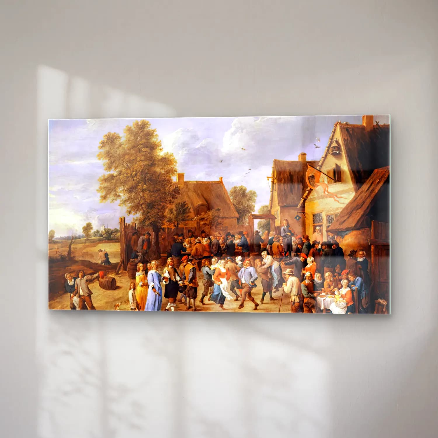 David Teniers the Younger – Village Revel with Aristocratic Couple cam tablo — sağ açıdan görünüm