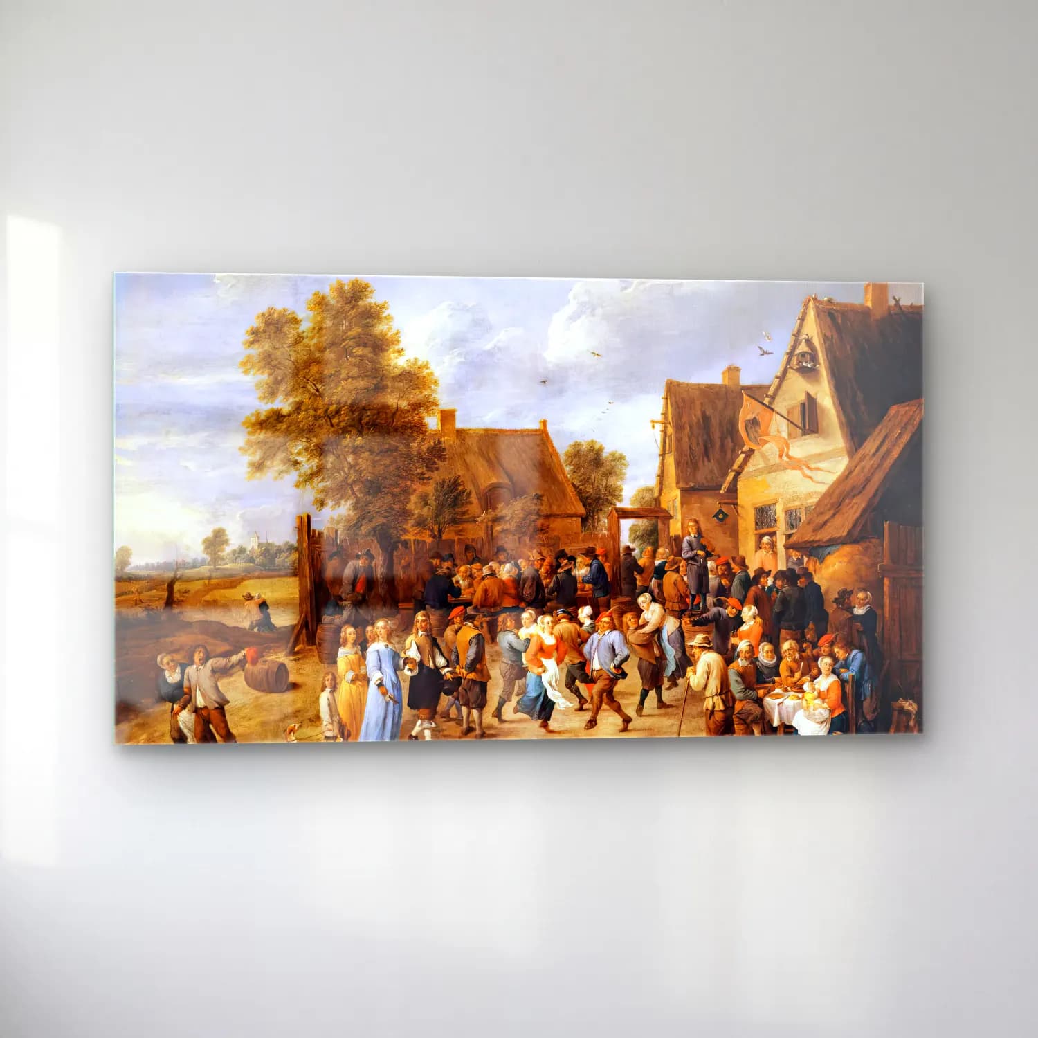 David Teniers the Younger – Village Revel with Aristocratic Couple cam tablo — sol açıdan görünüm