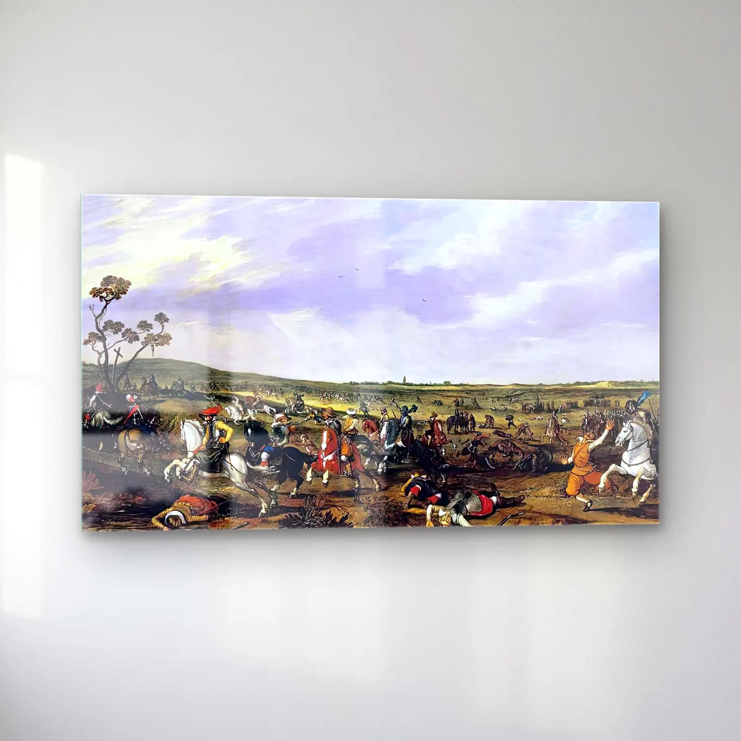 Esaias van de Velde – Battle Scene in an Open Landscape cam tablo — sol açıdan görünüm