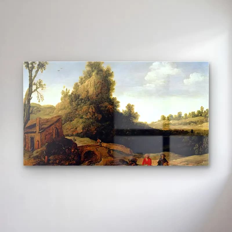 Esaias van de Velde – Landscape cam tablo — Esaias van de Velde – Landscape — yağlı boya dini sahne