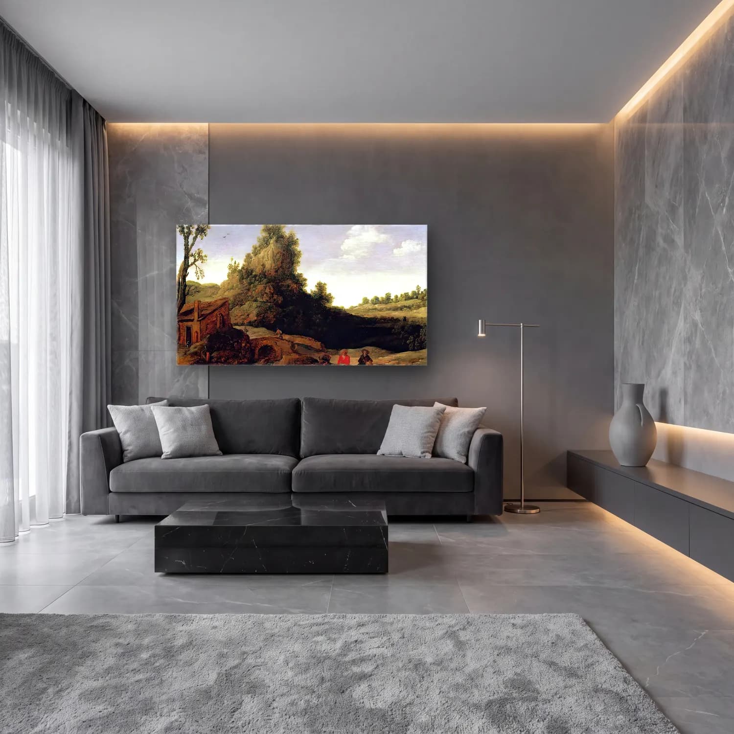 Esaias van de Velde – Landscape cam tablo — lüks salon duvarında
