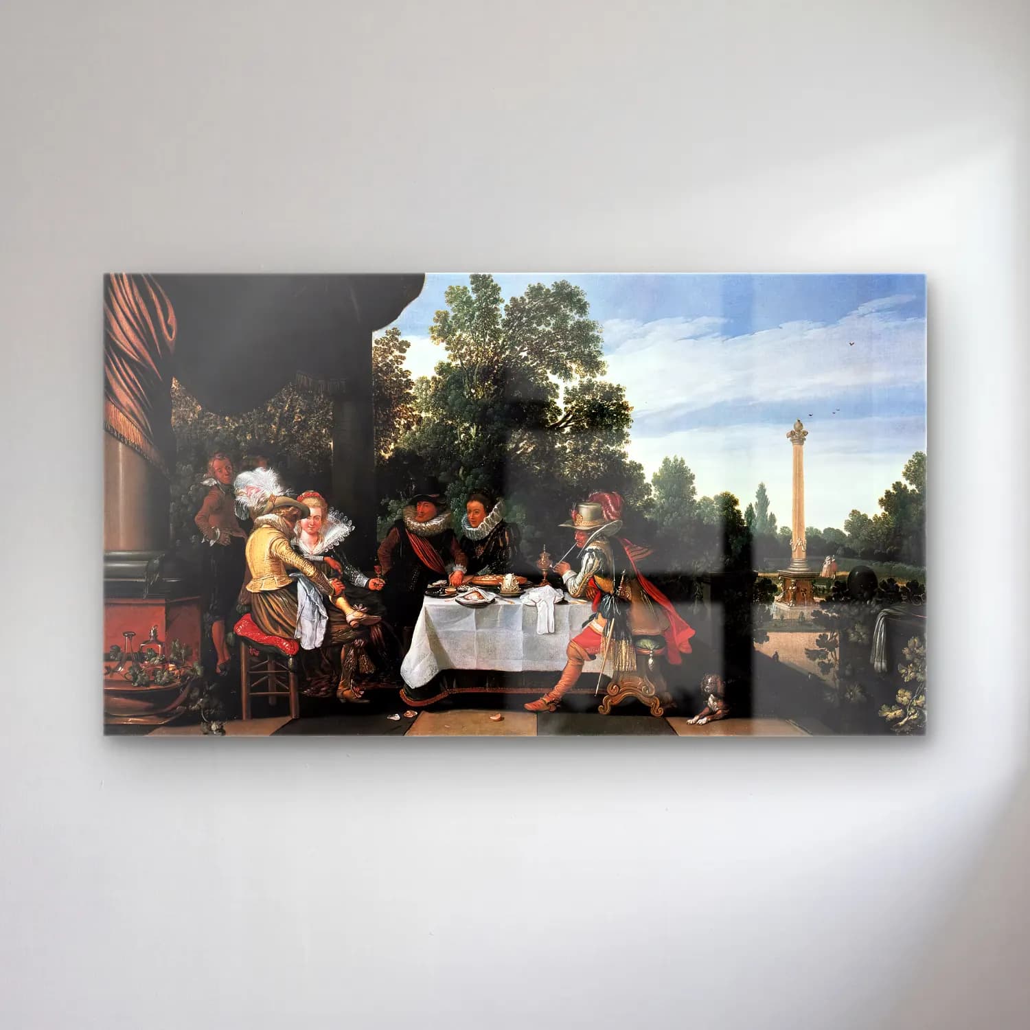 Esaias van de Velde – Merry Company Banqueting on a Terrace cam tablo — Esaias van de Velde – Merry Company Banqueting on a Terrace — yağlı boya şövalye