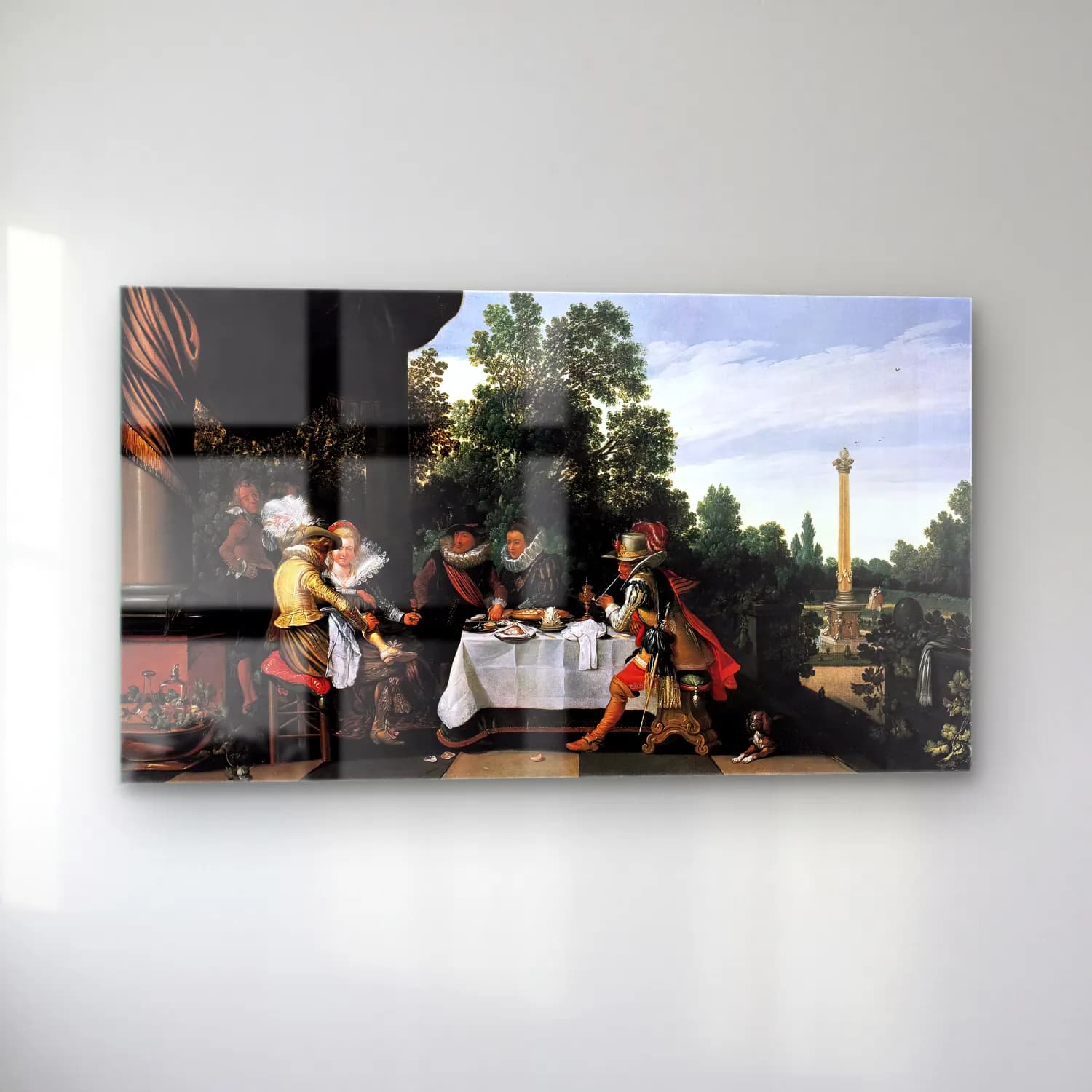 Esaias van de Velde – Merry Company Banqueting on a Terrace cam tablo — sol açıdan görünüm