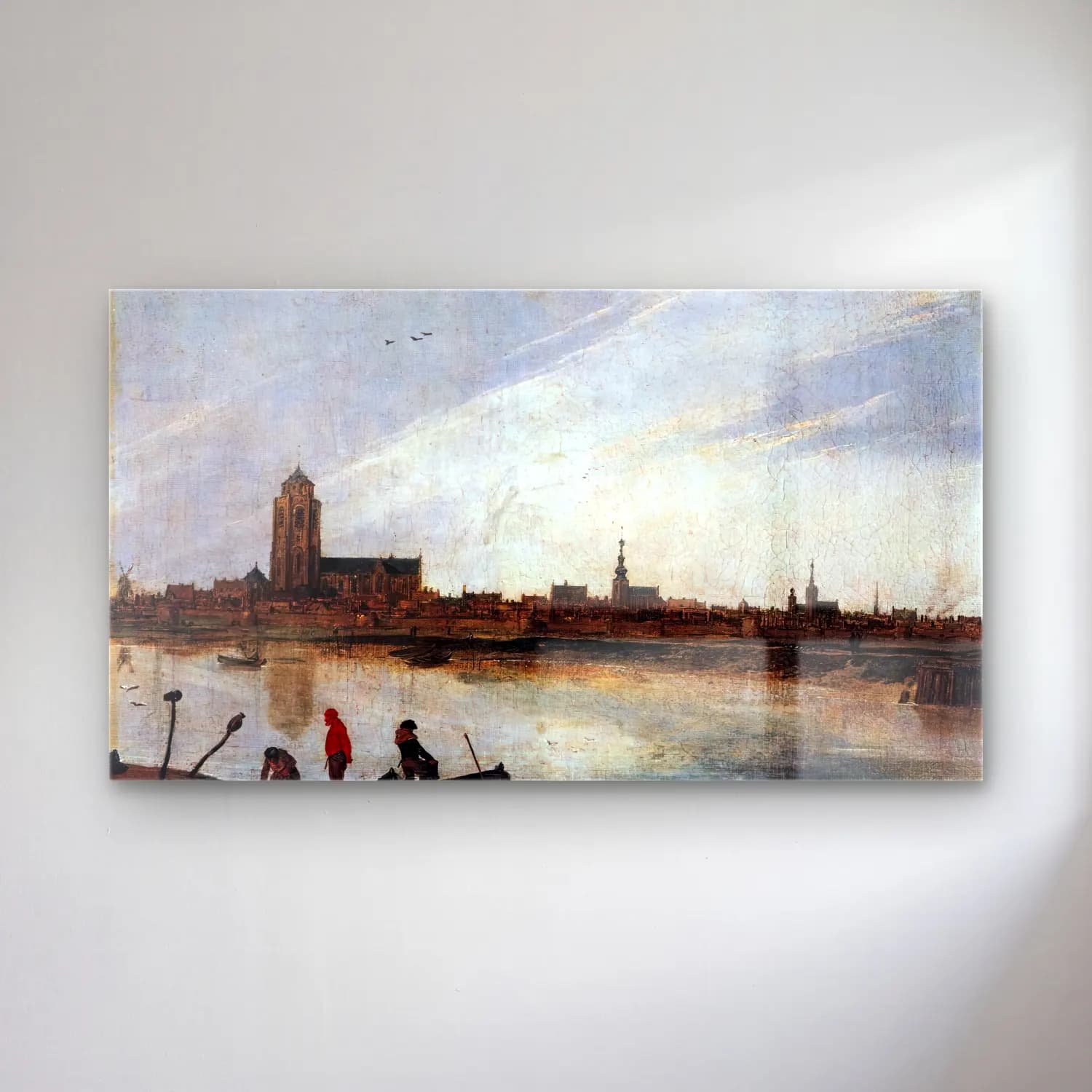 Esaias van de Velde – View of Zierikzee cam tablo — Esaias van de Velde – View of Zierikzee — yağlı boya liman ve tekneler