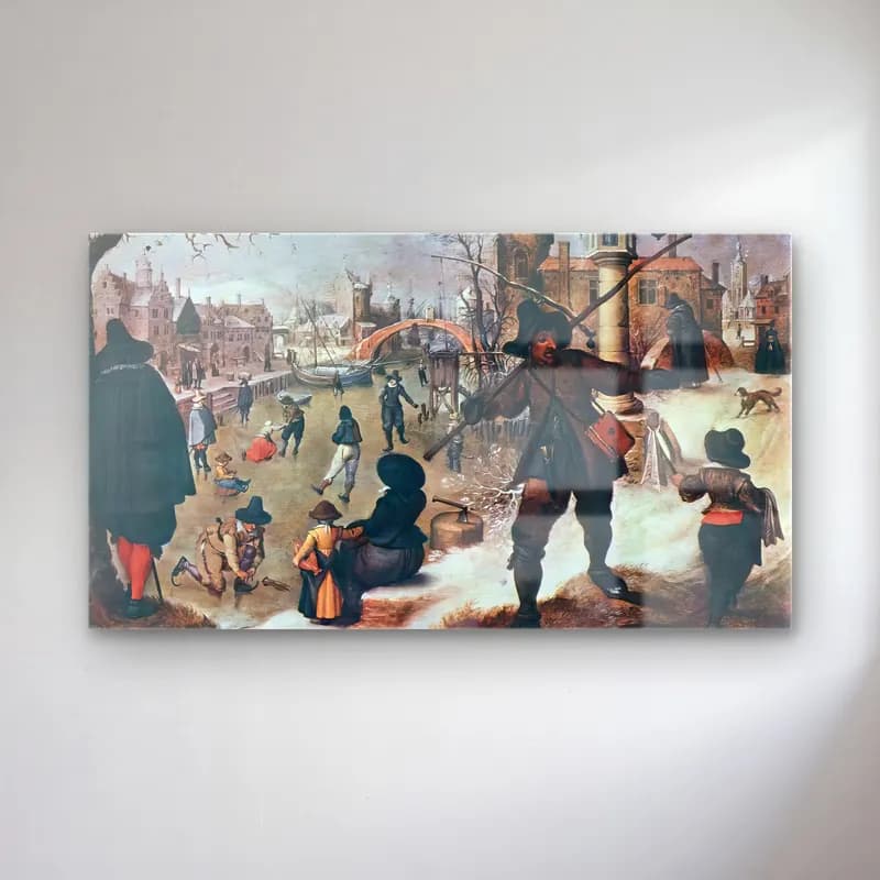 Sebastian Vrancx – January cam tablo — Sebastian Vrancx – January — vintage karlı kış manzarası
