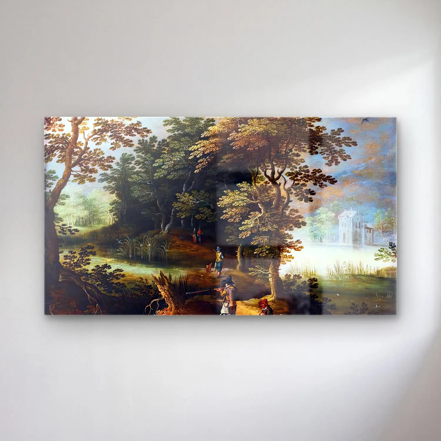 Sebastian Vrancx – Landscape with Figures Duck Flighting cam tablo — Sebastian Vrancx – Landscape with Figures Duck Flighting — vintage savaş sahnesi