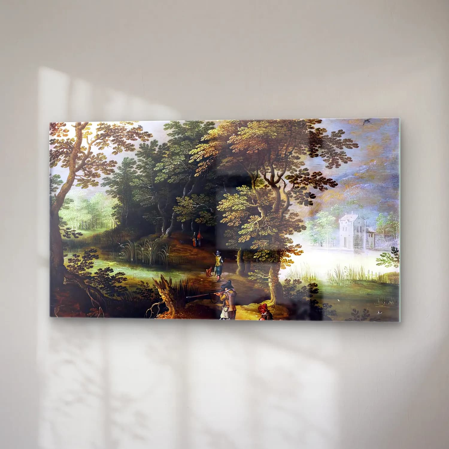 Sebastian Vrancx – Landscape with Figures Duck Flighting cam tablo — sağ açıdan görünüm