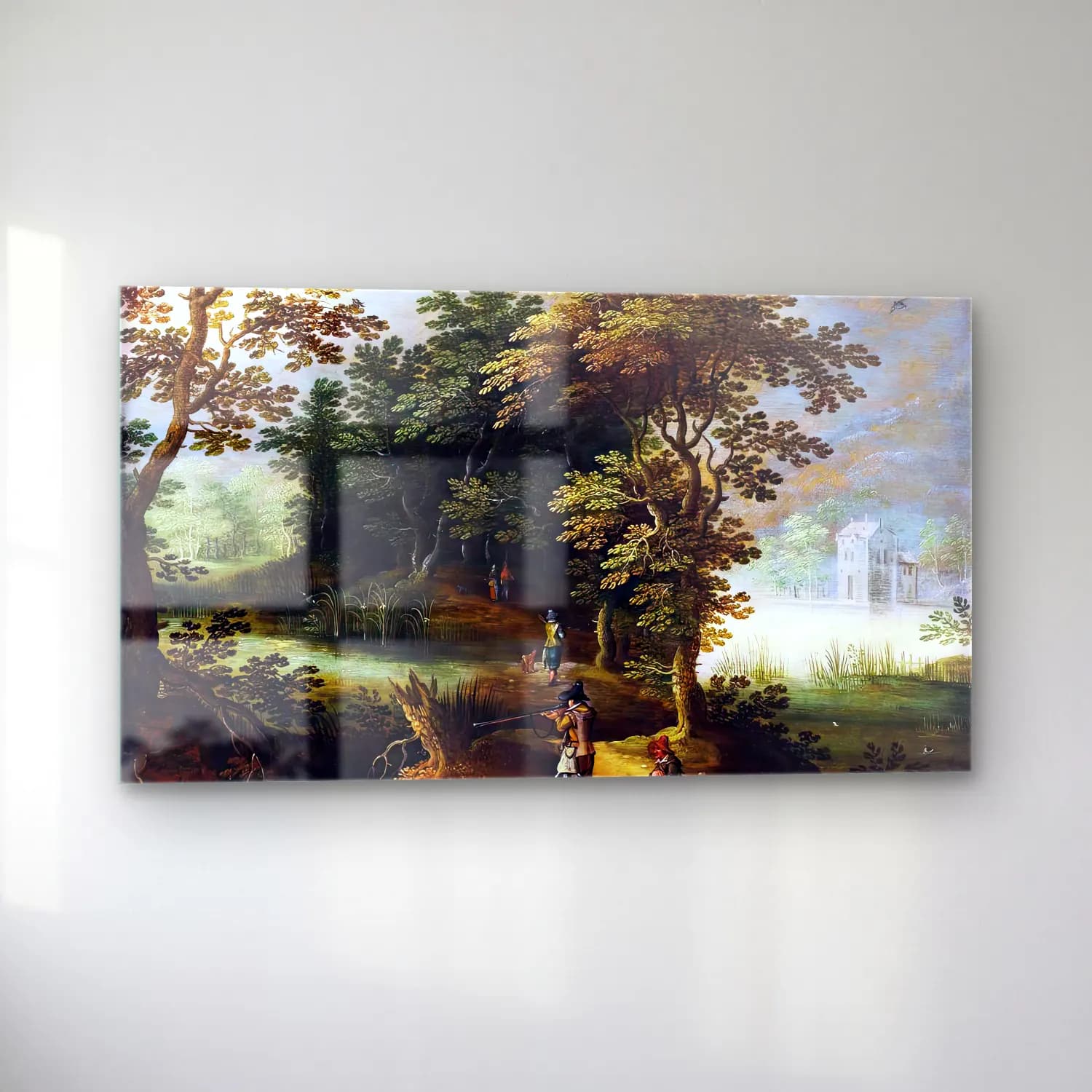 Sebastian Vrancx – Landscape with Figures Duck Flighting cam tablo — sol açıdan görünüm