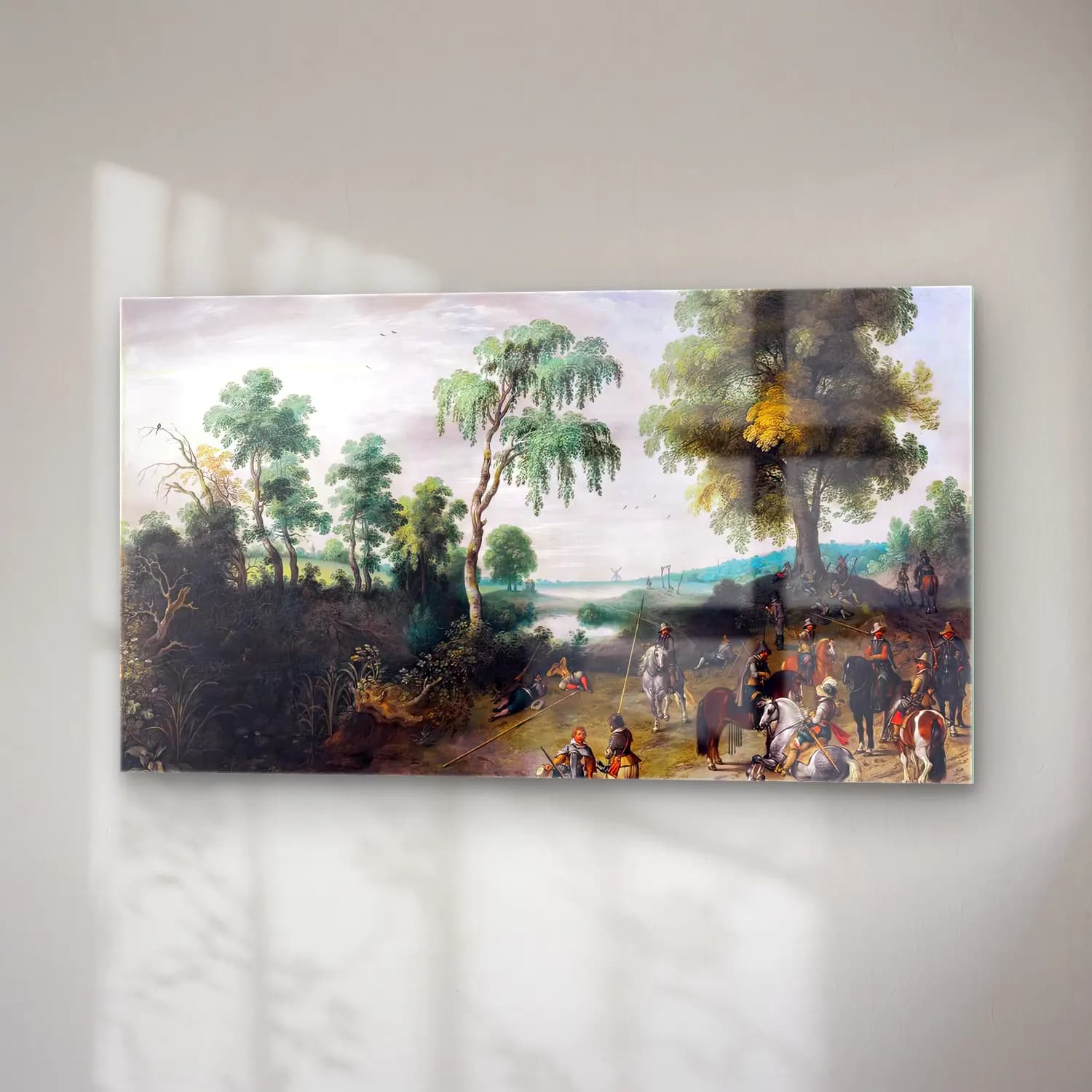 Sebastian Vrancx – Landscape with Horsemen at Rest cam tablo — sağ açıdan görünüm